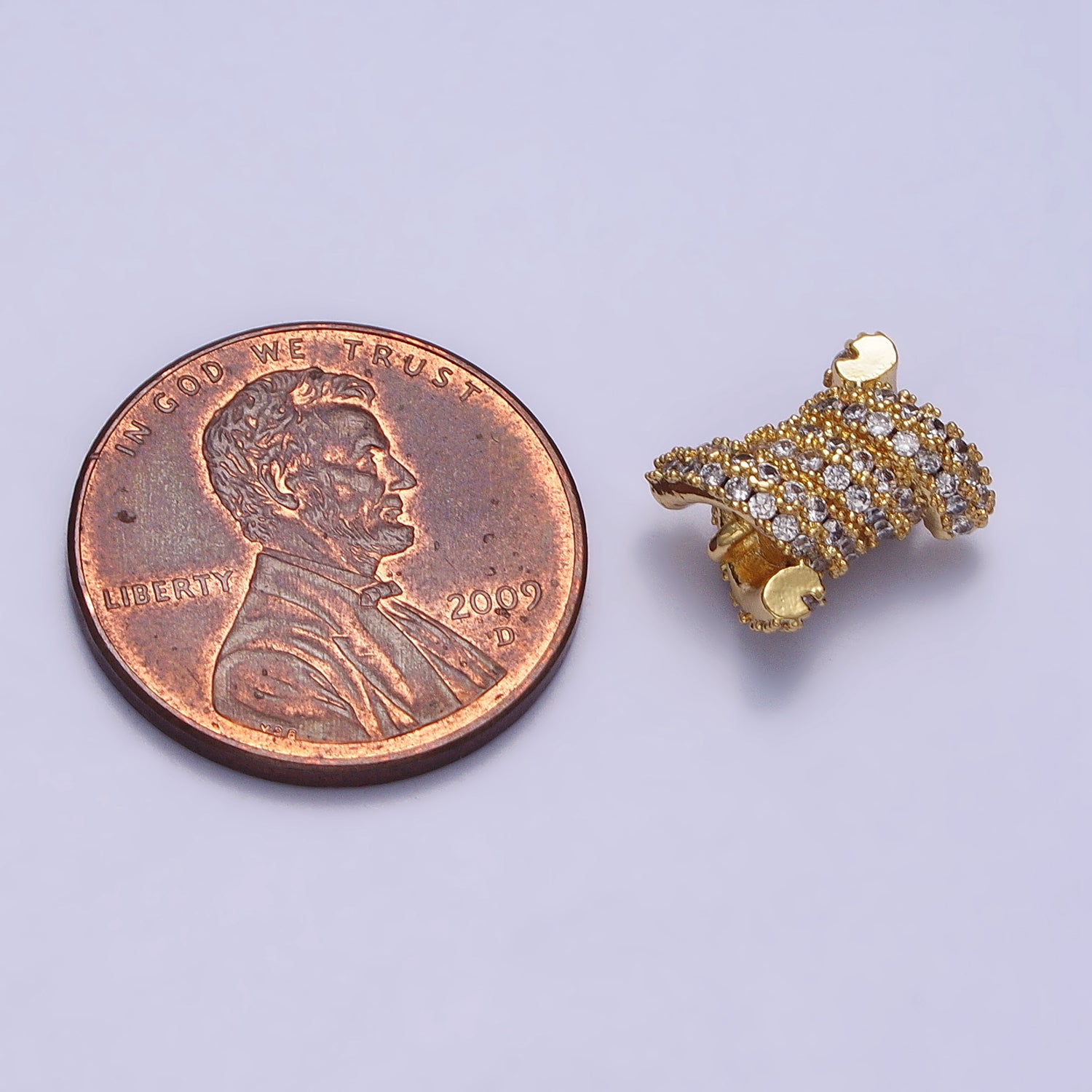 24K Gold Filled Spiral Tube Clear Micro Paved CZ Connector in Gold & Silver | AA808 AA809 - DLUXCA