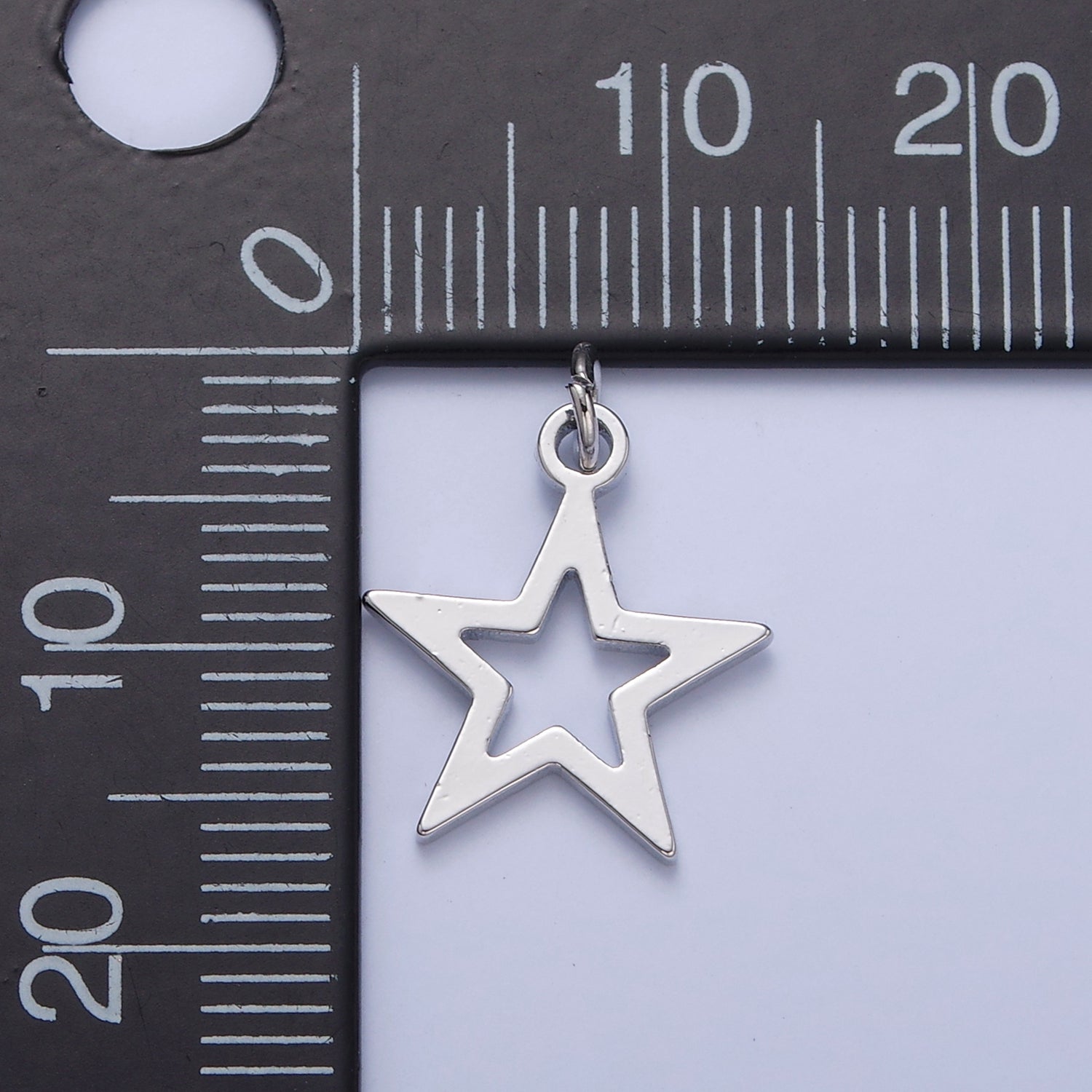 Dainty Gold Flat Star Pendant Open Star Charm for Necklace Bracelet Earring 14K or 24K Gold Filled W-466 - DLUXCA