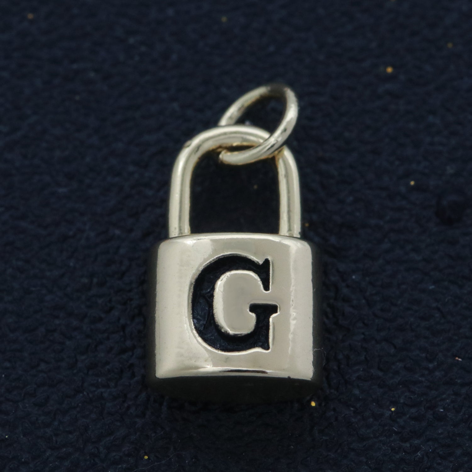 14K Gold Filled Padlock Letter Initial Lock Personalized Charm Pendant | A-822-A-834 - DLUXCA