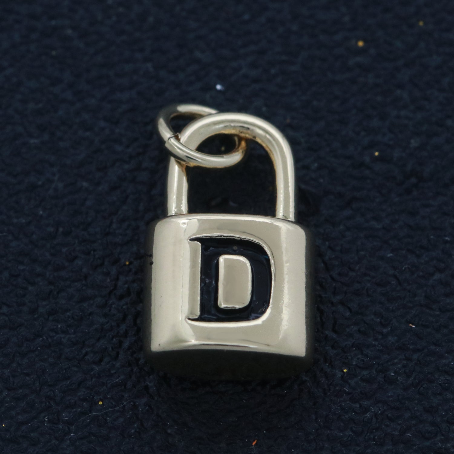 14K Gold Filled Padlock Letter Initial Lock Personalized Charm Pendant | A-822-A-834 - DLUXCA