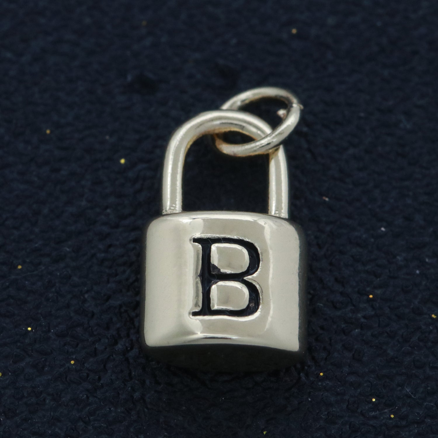 14K Gold Filled Padlock Letter Initial Lock Personalized Charm Pendant | A-822-A-834 - DLUXCA