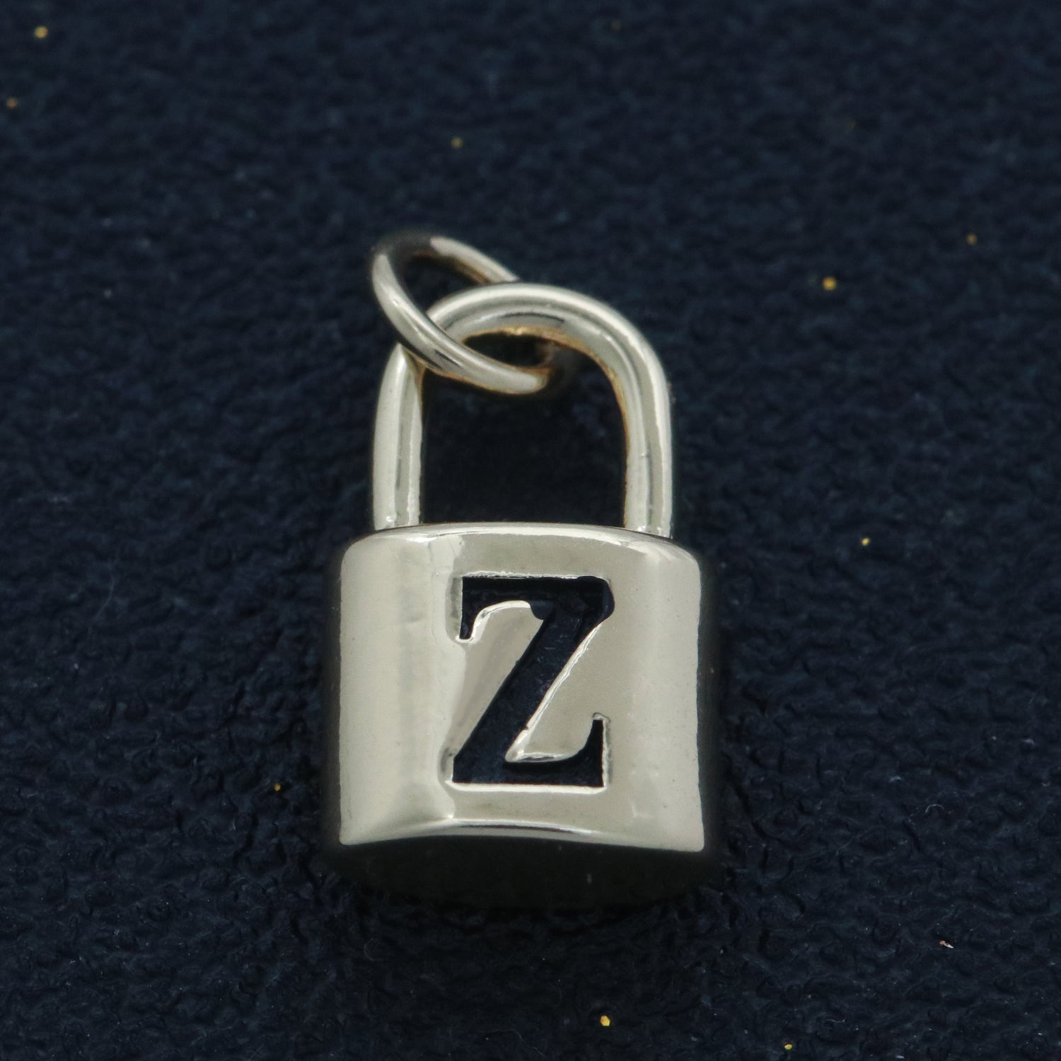 14K Gold Filled Padlock Letter Initial Lock Personalized Charm Pendant | A-822-A-834 - DLUXCA