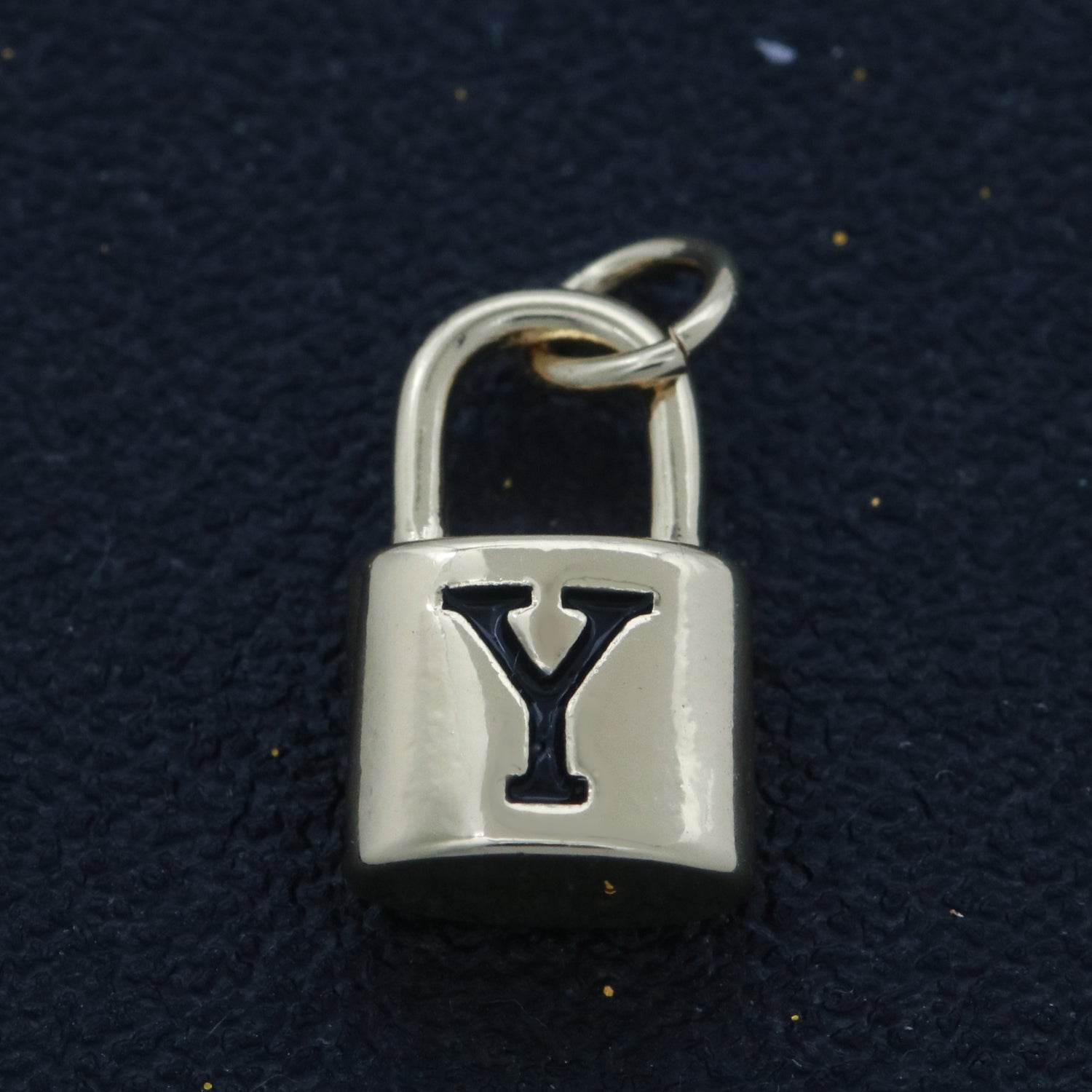 14K Gold Filled Padlock Letter Initial Lock Personalized Charm Pendant | A-822-A-834 - DLUXCA