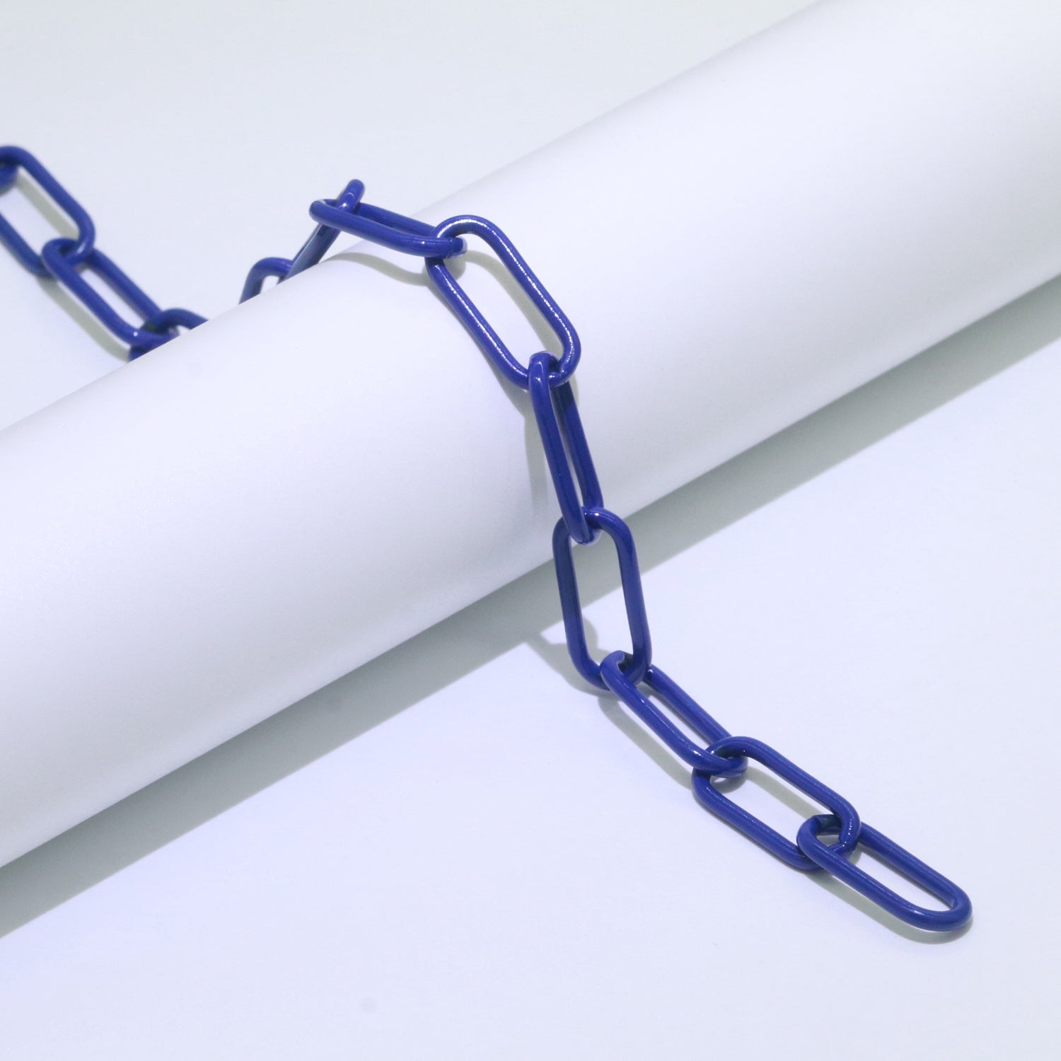 Clearance Pricing BLOWOUT Enamel PAPER CLIP Link Elongated Chain by Yard, Colorful Chain In Green, Hot Pink, Dark Green, Lavender, Black For Jewelry Making | ROLL-528, ROLL-530, ROLL-531, ROLL-532, ROLL-533 - DLUXCA