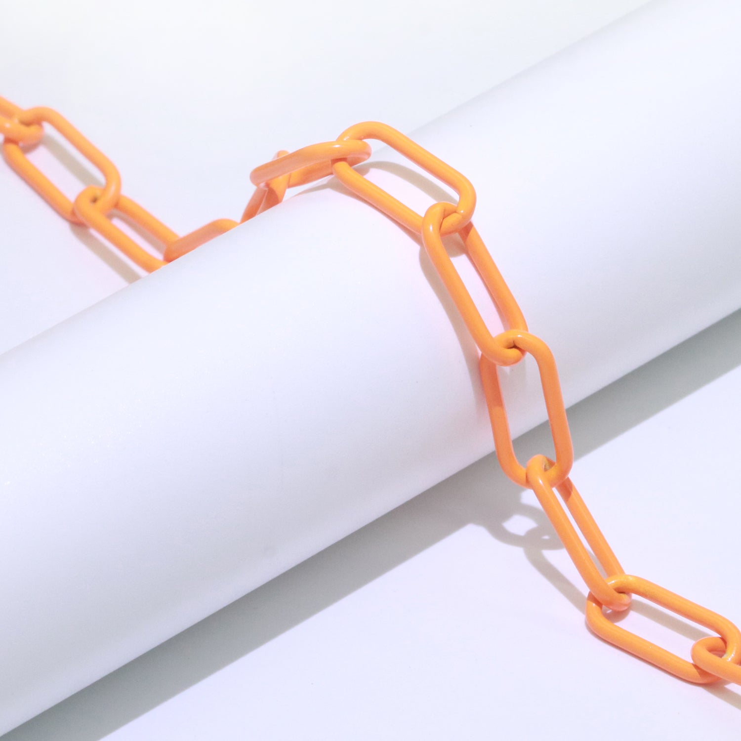 Clearance Pricing BLOWOUT Enamel PAPER CLIP Link Elongated Chain by Yard, Colorful Chain In Green, Hot Pink, Dark Green, Lavender, Black For Jewelry Making | ROLL-528, ROLL-530, ROLL-531, ROLL-532, ROLL-533 - DLUXCA