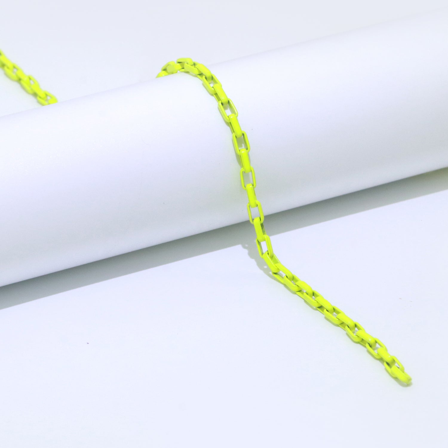 Enamel Paper Clip Cable Link Elongated Chain by Yard, Summer Colorful Chain Supply, Wholesale Bulk Roll Unfinished Chain for Jewelry Making | ROLL-543, ROLL-544, ROLL-545, ROLL-546, ROLL-547 - DLUXCA