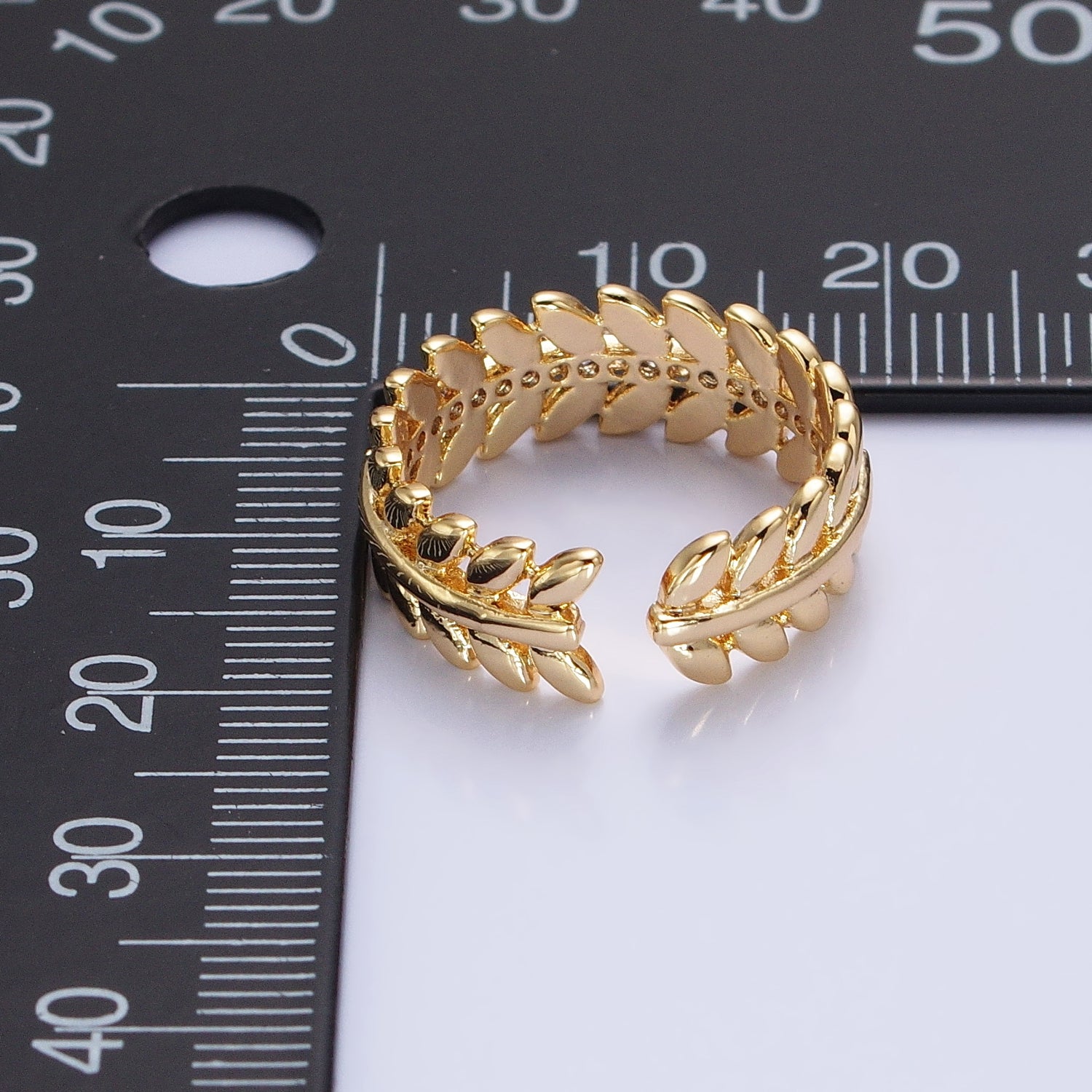 16K Gold Filled Paddy Wheat Band Statement Ring in Gold & Silver | AA1151 AA1409 - DLUXCA