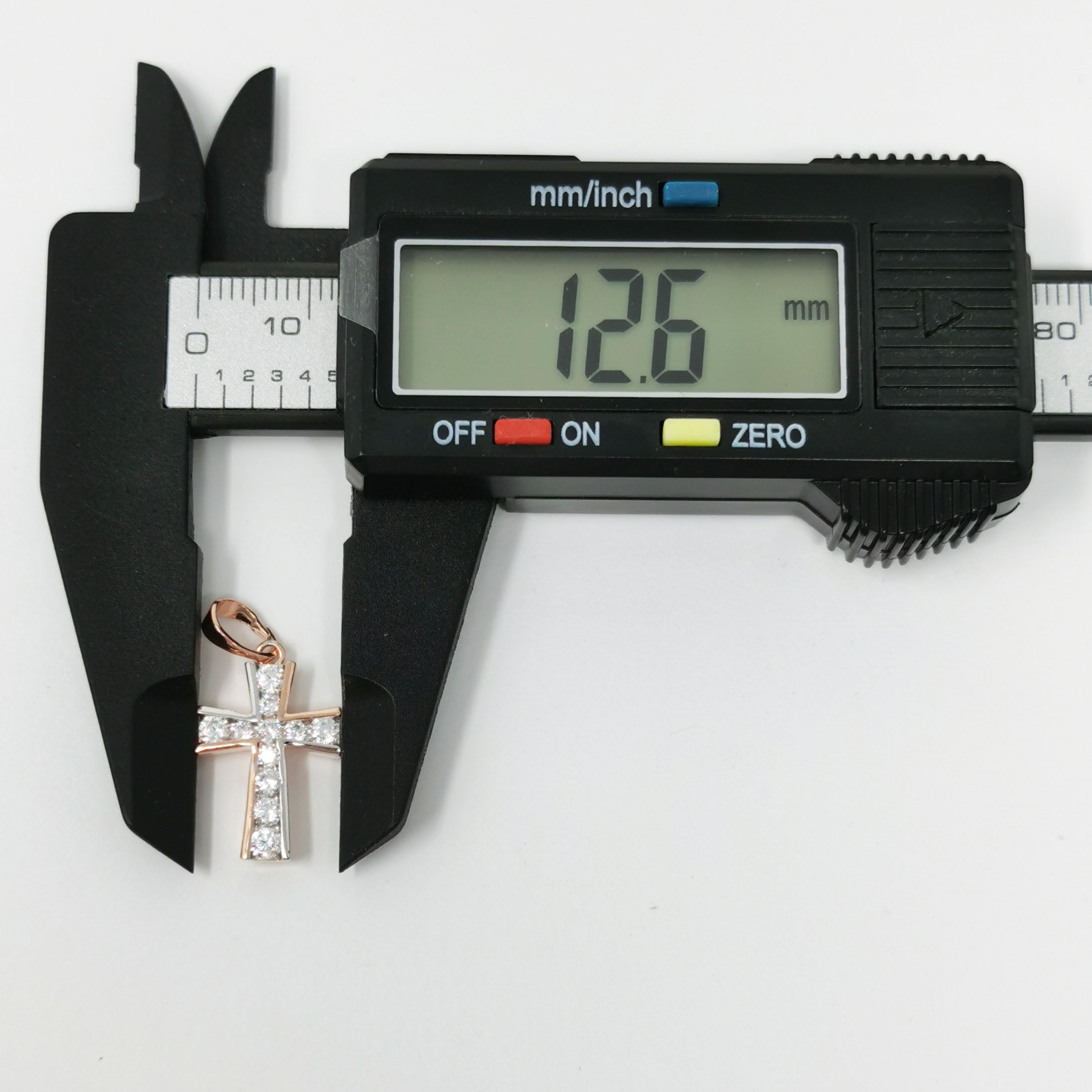 1pc 18x13mm Wholesale Two Tones 18K Gold Plated Rose Gold and Silver Cross Pendant with Cubic Zirconia Crystal Rhinestones, Christian Pendant for Necklace Bracelet Anklet Making - DLUXCA