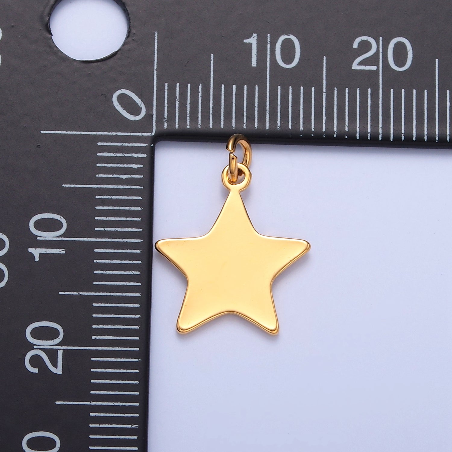 Dainty Gold Flat Star Pendant Only Charm for Necklace Bracelet Earring 14K or 24K Gold Filled W-153 - DLUXCA