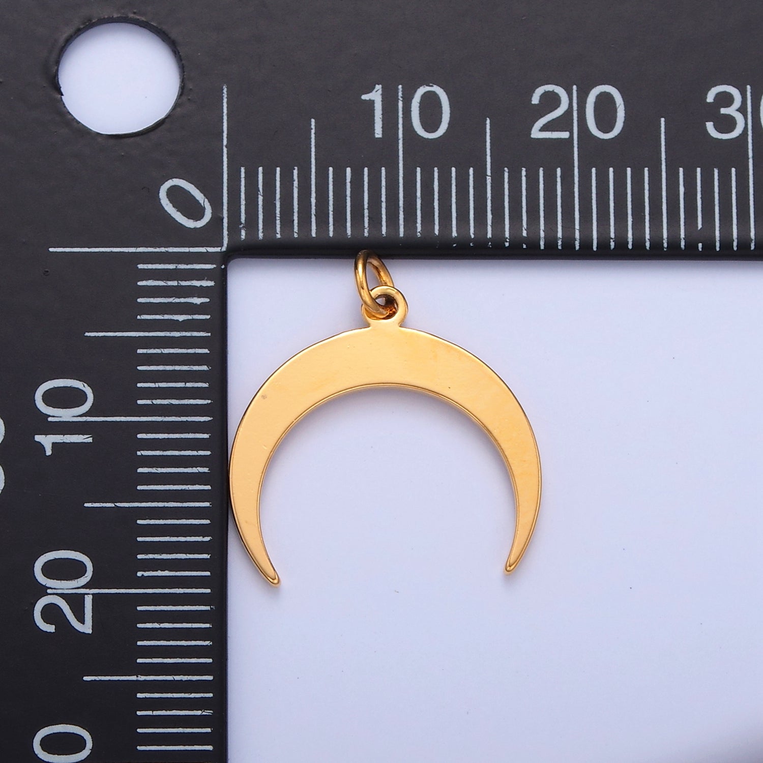 Dainty Gold Flat Crescent Moon Pendant Only Charm for Necklace Bracelet Earring 14K or 24K Gold Filled W-151 - DLUXCA