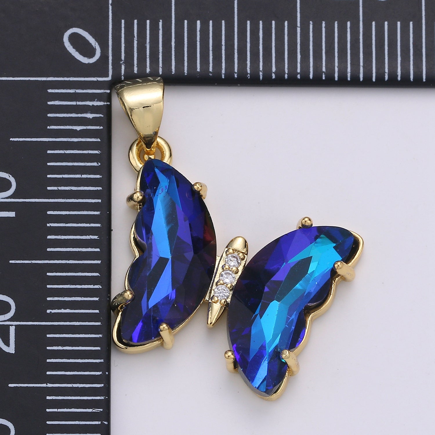 Crystal Gold Filled Butterfly Pendants - J232-234 - DLUXCA