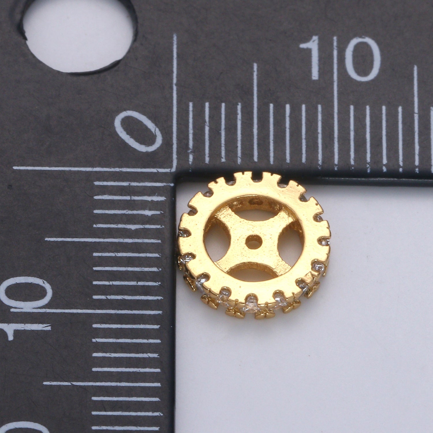 Cubic Zirconia Rondelle - Cz Beads - Crystal Spacers - Gold Rhinestone Spacer Beads Silver Bead Spacer Charm for Necklace Bracelet B512 B513 - DLUXCA