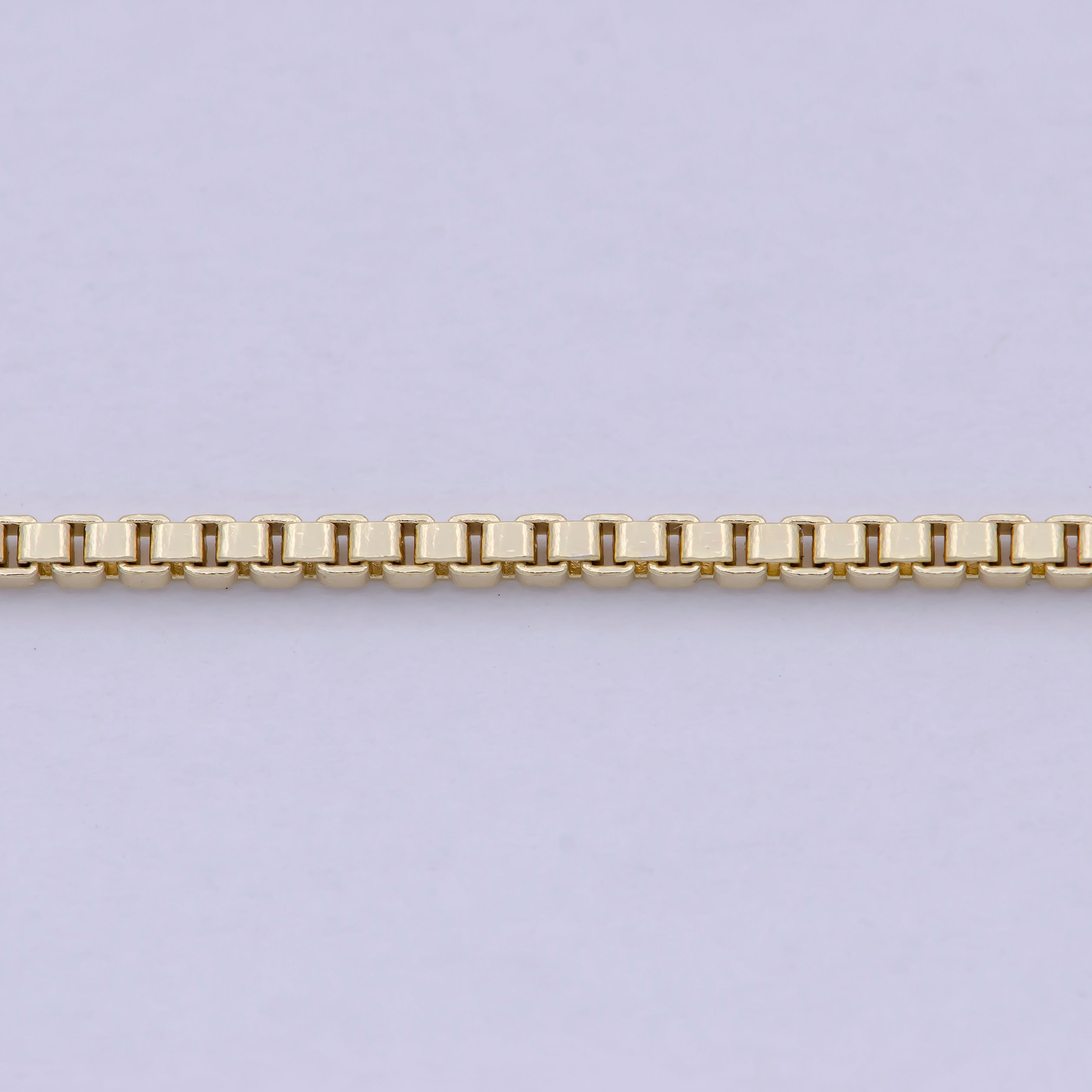 14K Gold Filled Box Chain Necklace 18 Inch Box Chain Necklace, Dainty 1.5mm Box Necklace w/ Lobster Clasp | WA-813 - DLUXCA