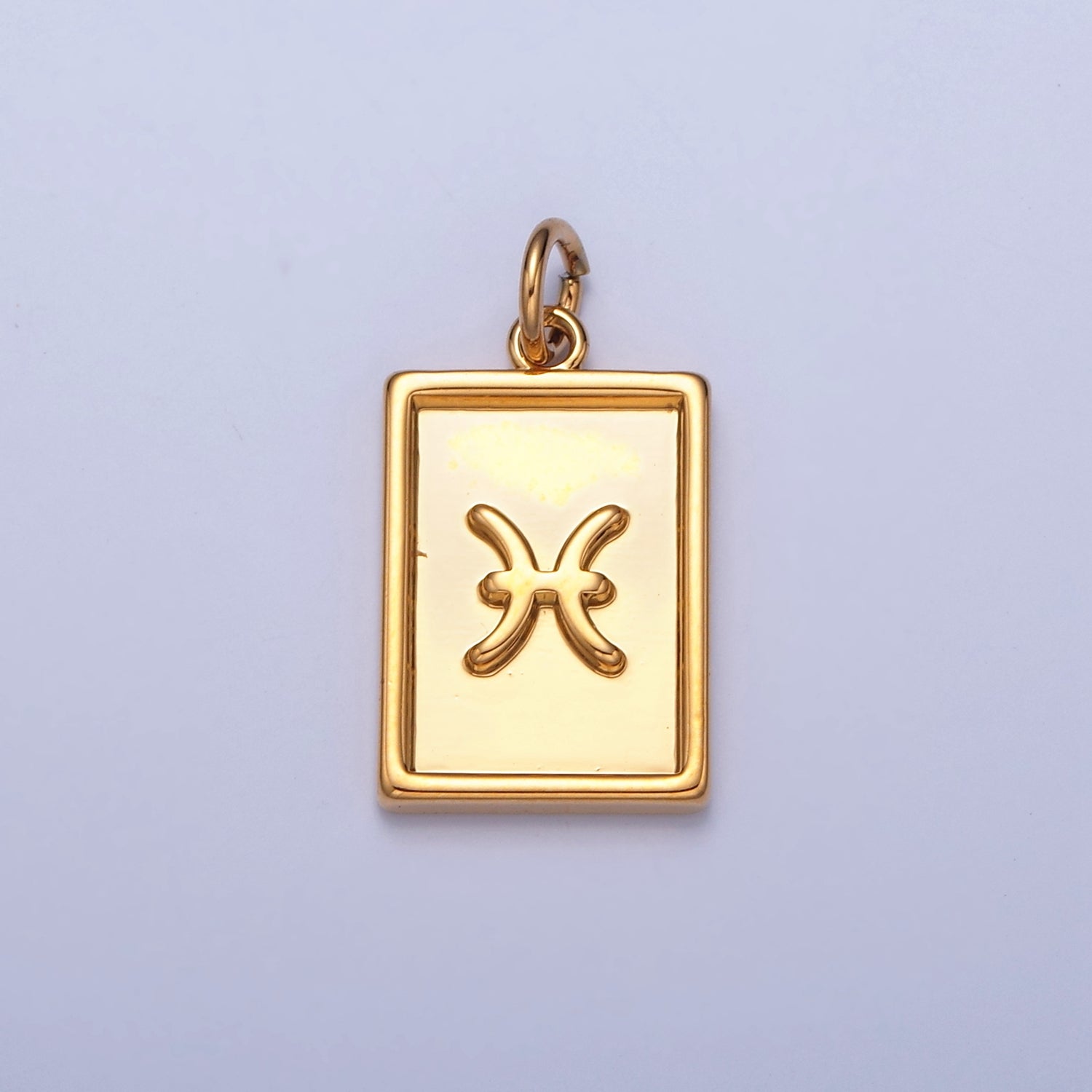 Mini 24k Gold Filled Tag Zodiac Charm Dainty Tile Astrological Zodiac Signs Add on Charm W-204 - DLUXCA