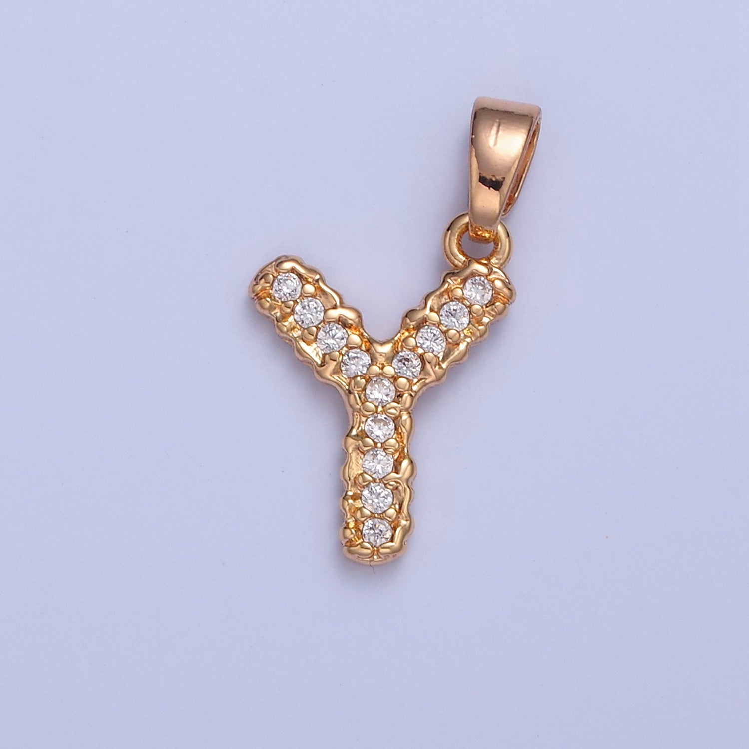 18k Gold Filled CZ Initial, Letter Alphabet Micro Pave charms Dainty Gold Cubic Pendant Charm for Necklace Bracelet Personalized Jewelry W-259 - DLUXCA