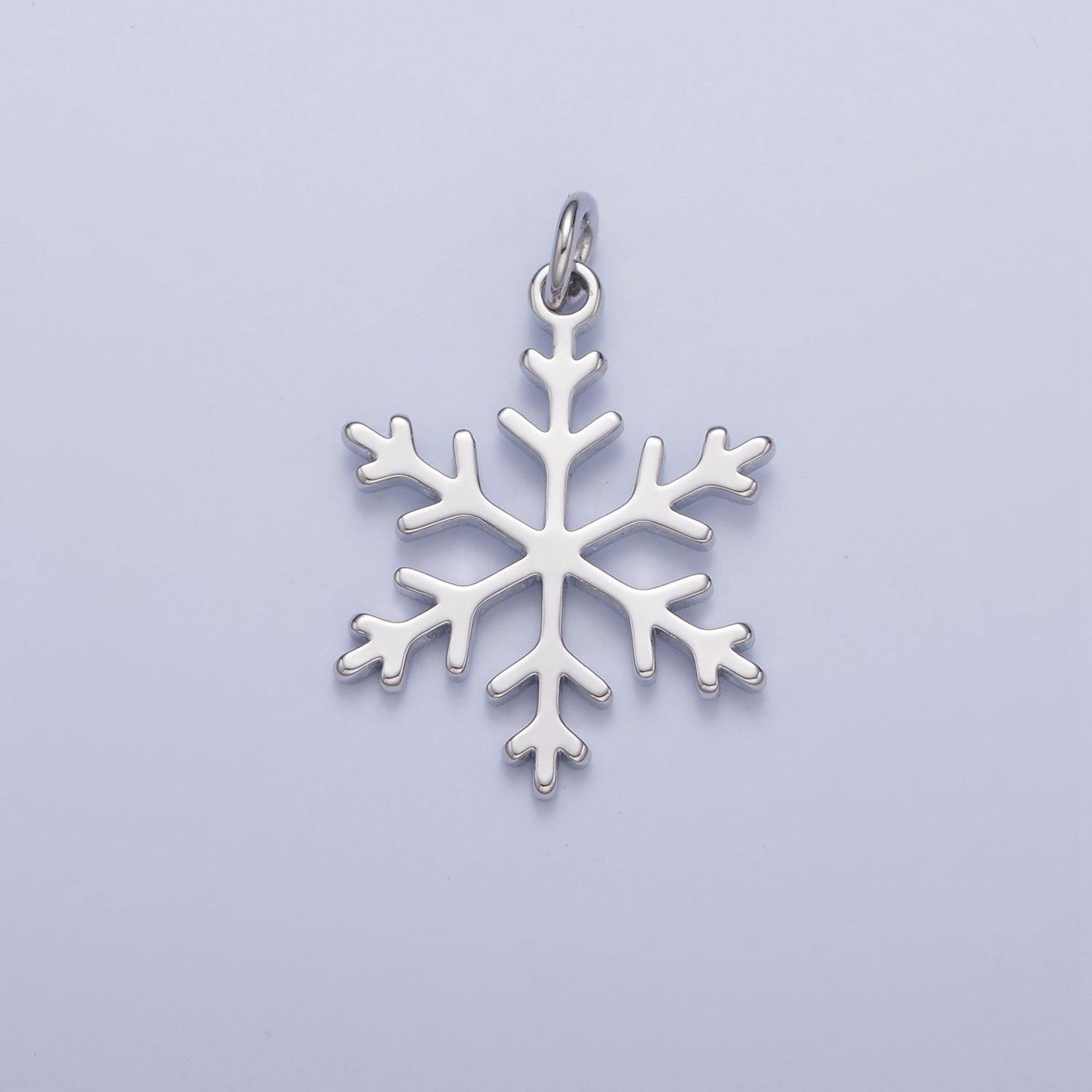 Dainty Gold Flat Snow Pendant Snowflake Charm for Necklace Bracelet Earring 14K or 24K Gold Filled W-156 - DLUXCA