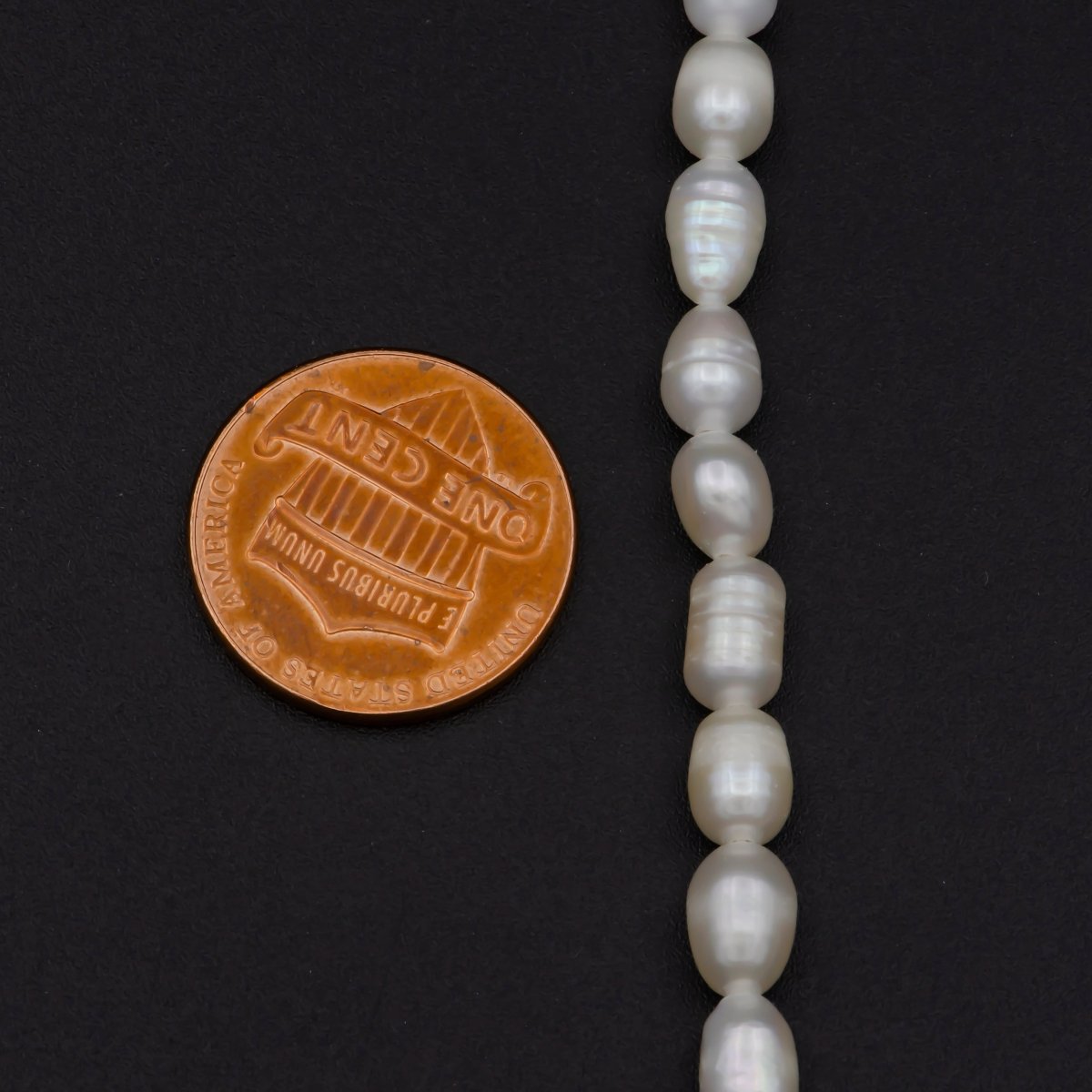 AAA+ 4.9-5.4mm Dainty white rice pearls, full strand, oval loose pearl beads, diy pearl, genuine pearl beads | WA-574 Clearance Pricing - DLUXCA