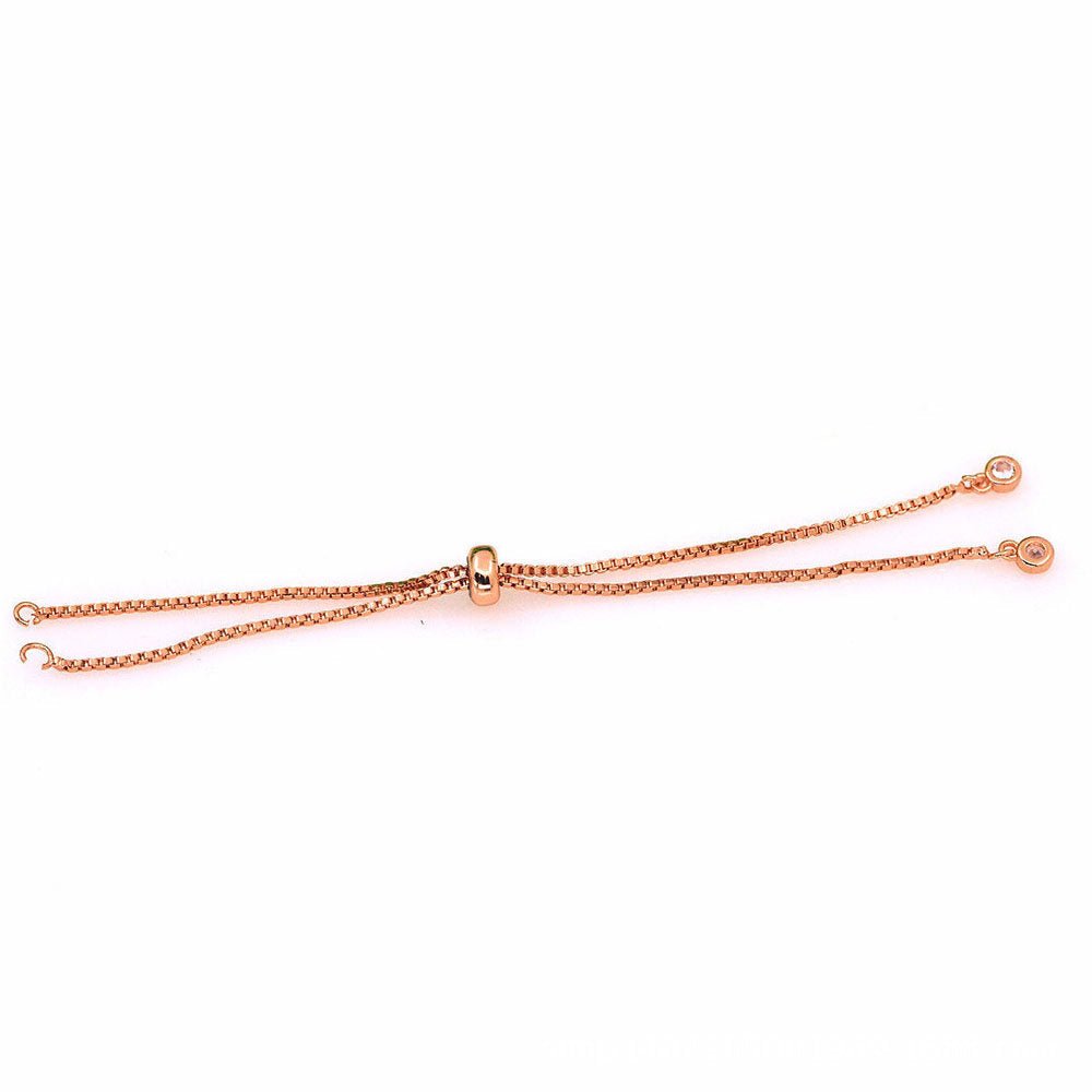Adjustable Gold Filled bracelet Half semi finished with rubber stopper bolo bracelets Tennis bracelet Box Chain Wholesale K-504 K-505 K-511 K-512 - DLUXCA