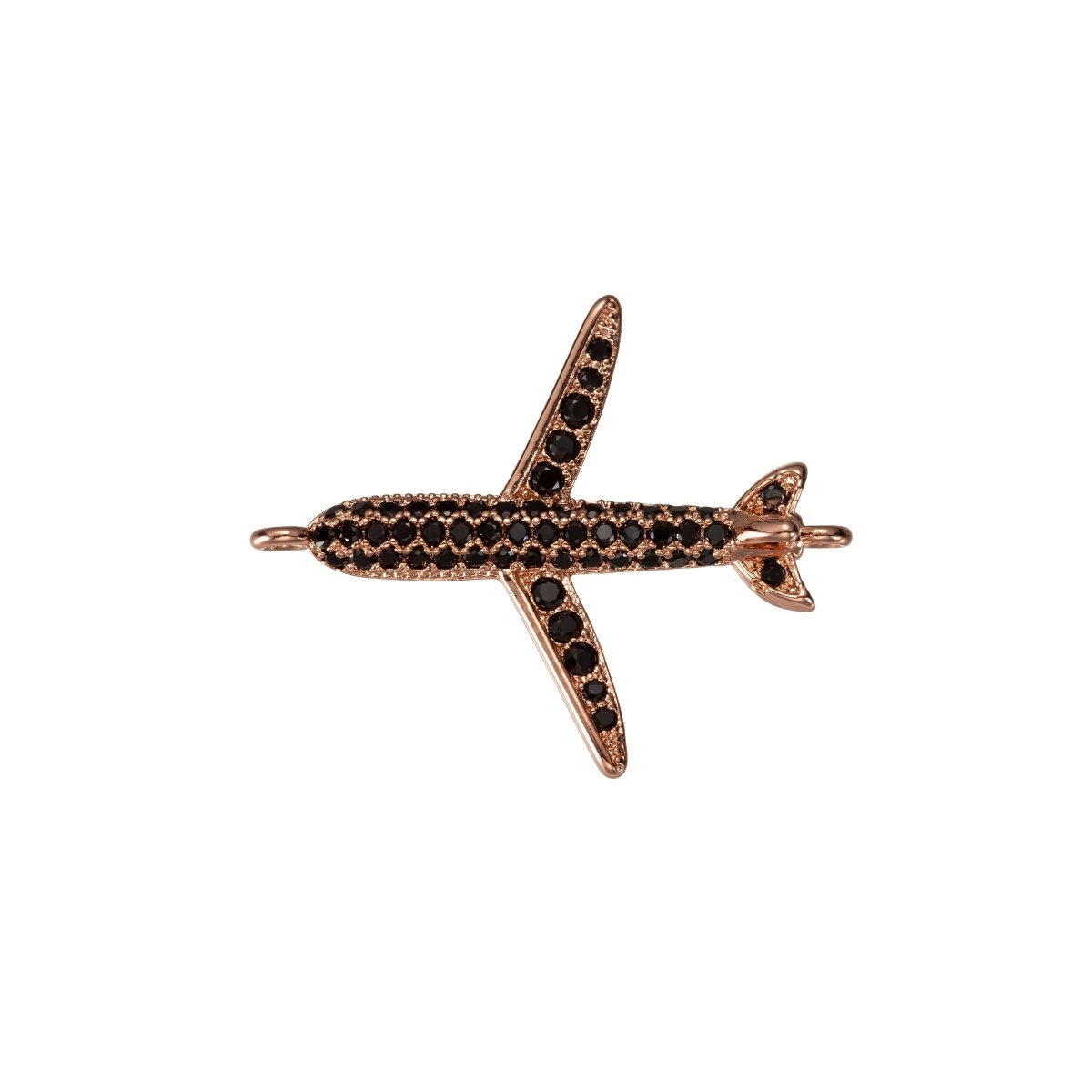 Airplane Connector CZ Micro Pave, Airplane Bracelet CONNECTOR, Traveler Jewelry, Pilot Jewelry, Airplane Charm Connector F-307 F-308 - DLUXCA
