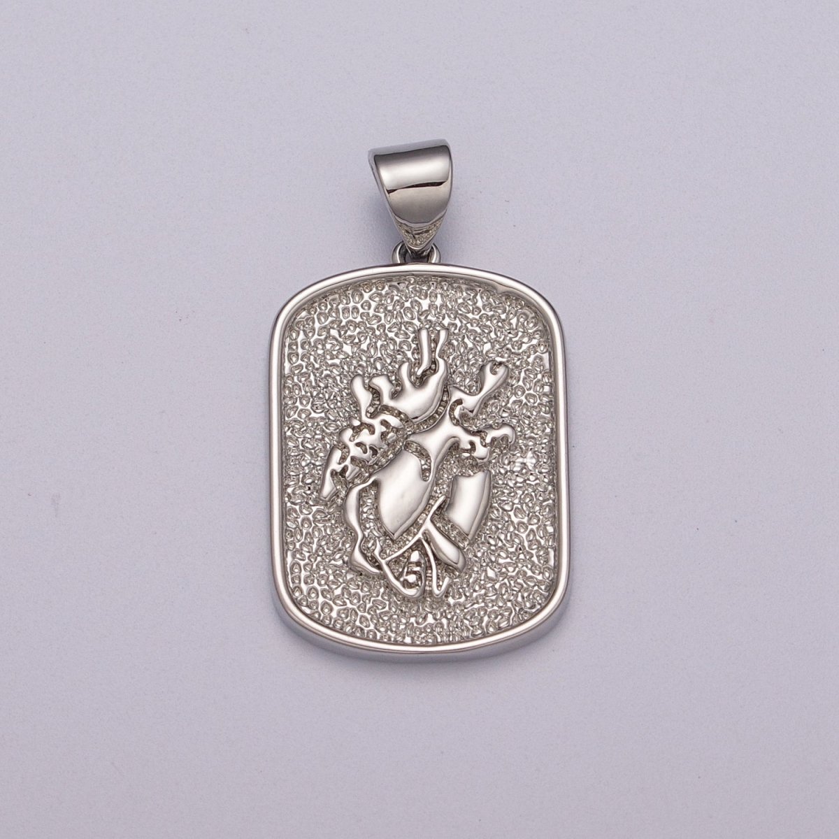 Anatomical Human Heart Pendant Charm Gold Silver Military Tag Jewelry Pendant / N-1439, N-1440 - DLUXCA
