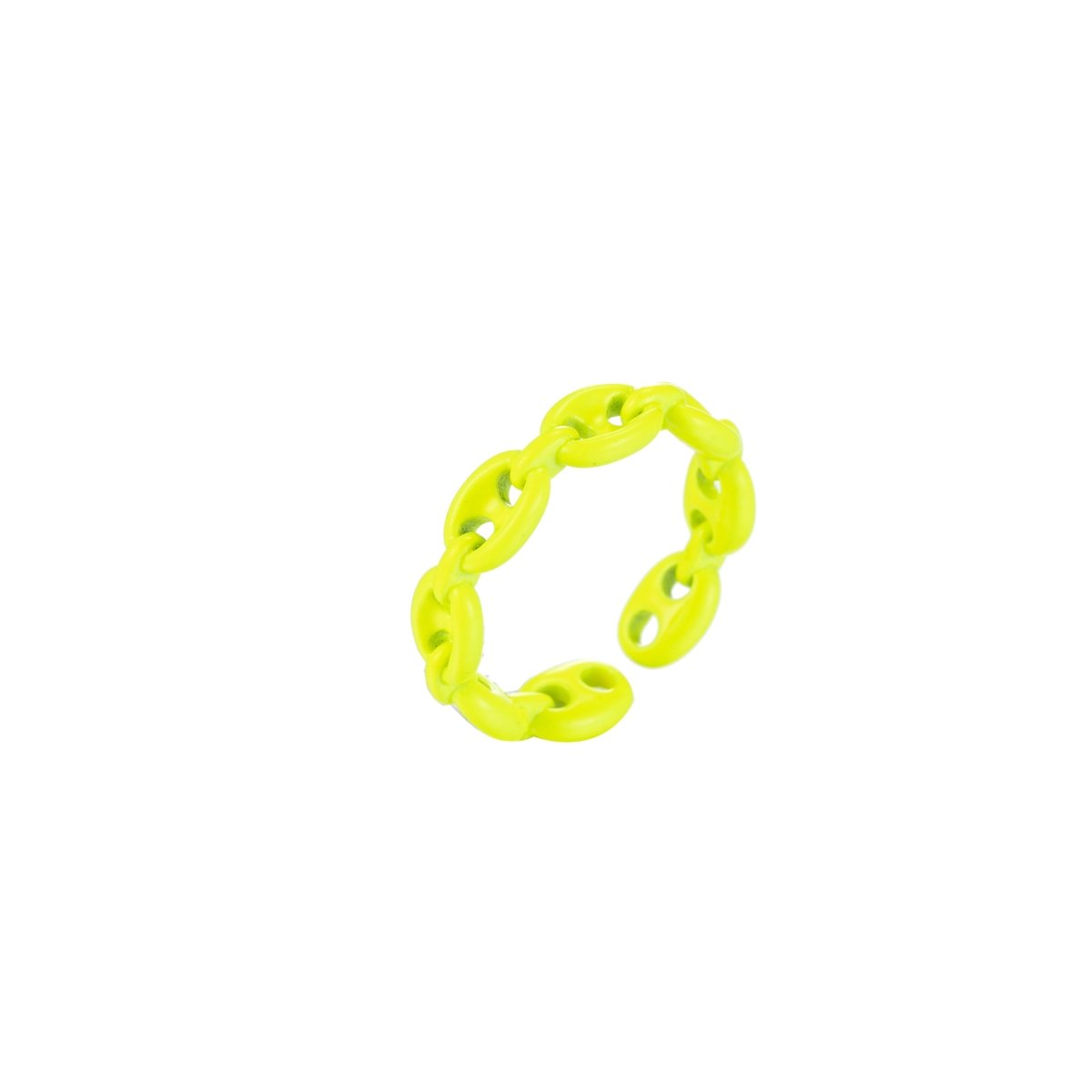 Anchor Ring Link Chain Ring Enamel Statement Jewelry Open Adjustable Ring Y2K Colorful Ring - DLUXCA