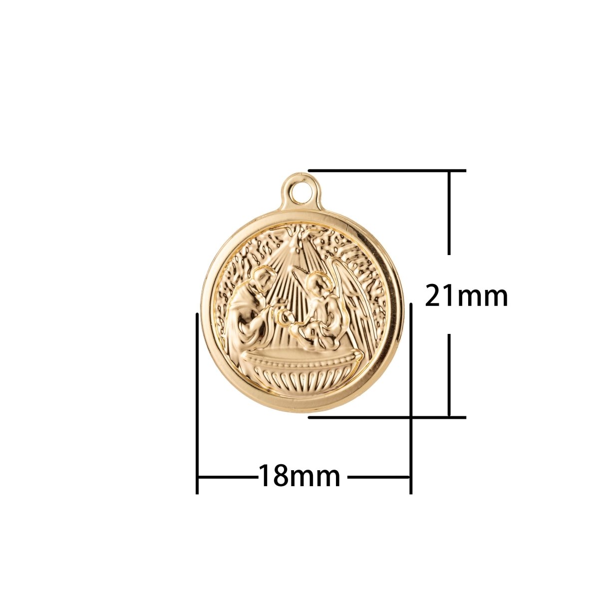 Angel Baby Dedication Gift Idea / Baby Baptism Charm Pendant for Necklace Jewelry Making E-461 - DLUXCA