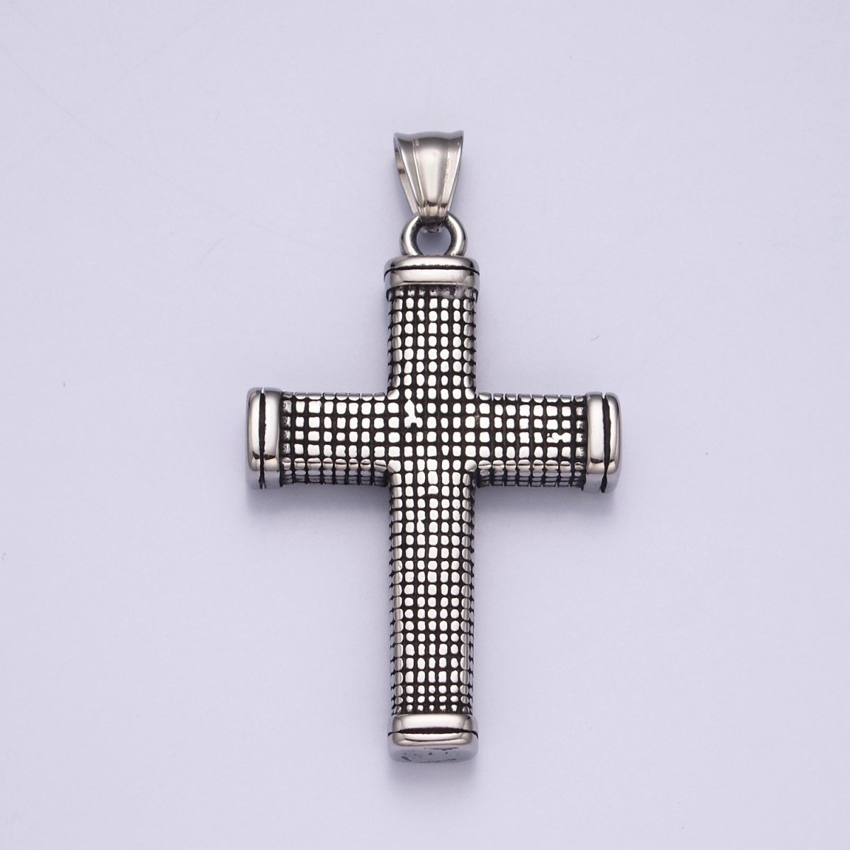 Antique Gold Men Cross Necklace Pendant Christian Jewelry - Rustic Silver Cross Pendant Stainless Steel X-631 X-632 - DLUXCA