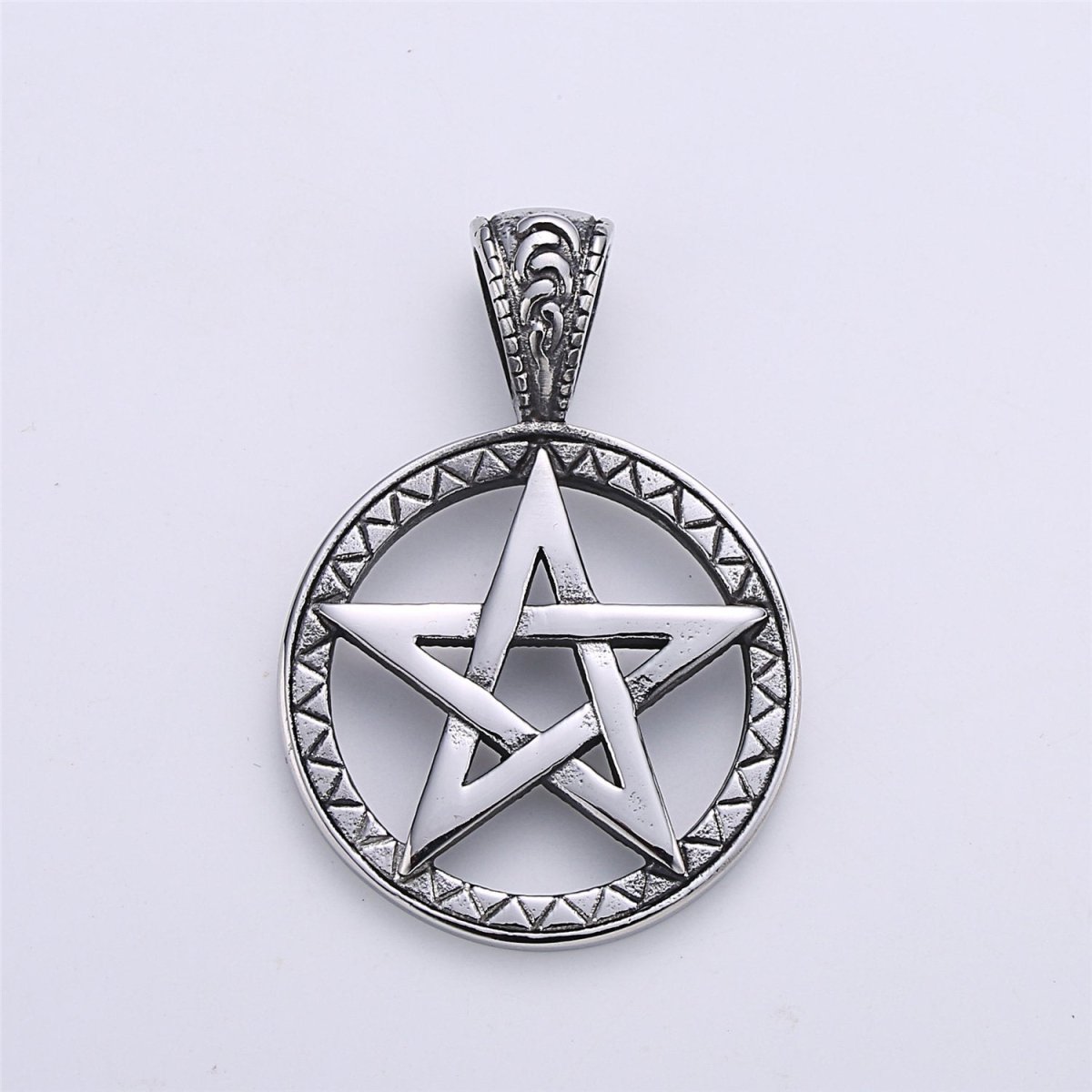 Antique Silver Star Pentacle - Wicca Jewelry Vintage Pendant