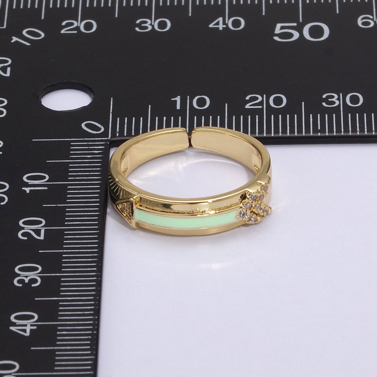 Arrow Band Ring Silver Dainty Ring Gold Direction Ring Colorful Enamel Ring Adjustable Ring Everyday Ring , Clear Pave Ring U-035~U-038 - DLUXCA