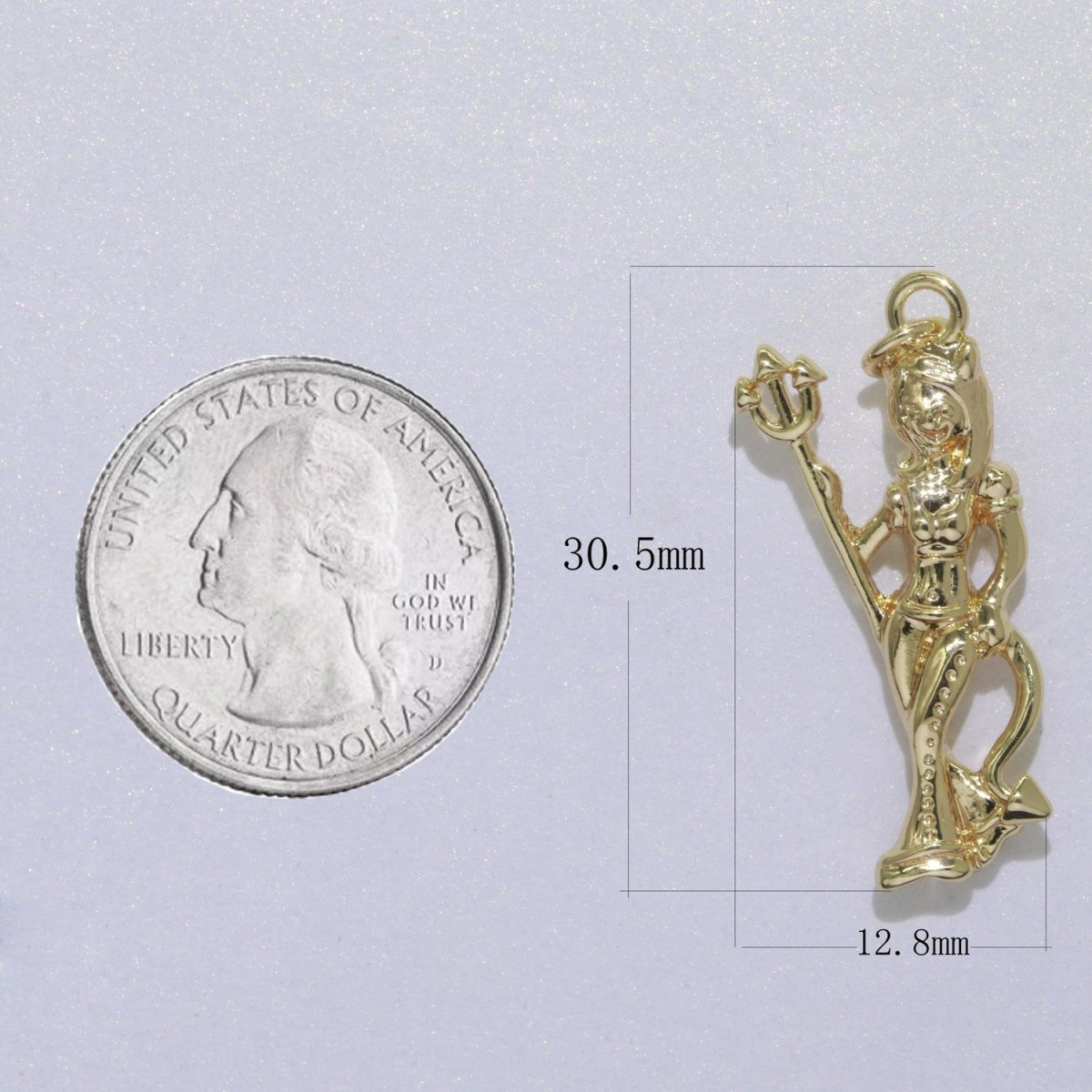 Bad Girl Charm Sexy Charm Devil Girl with Trident for Bracelet Necklace Earring Component E-877 - DLUXCA