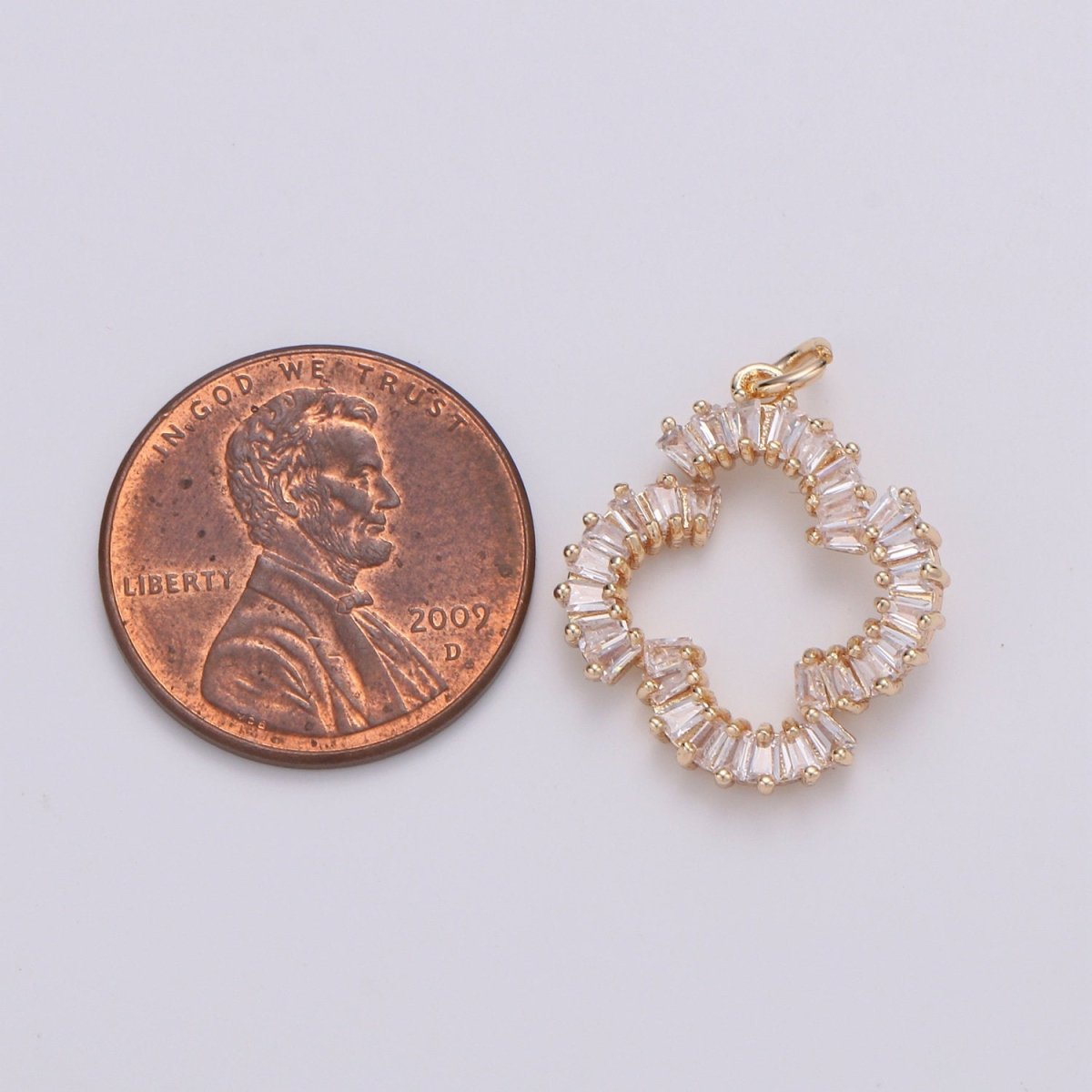 Baguette Cubic Pave charm on 18K Gold Filled, Micro Pave CZ Small X Charms, Dainty Pave Cross Charm, Kiss charms for Jewelry Supply D-224 - DLUXCA