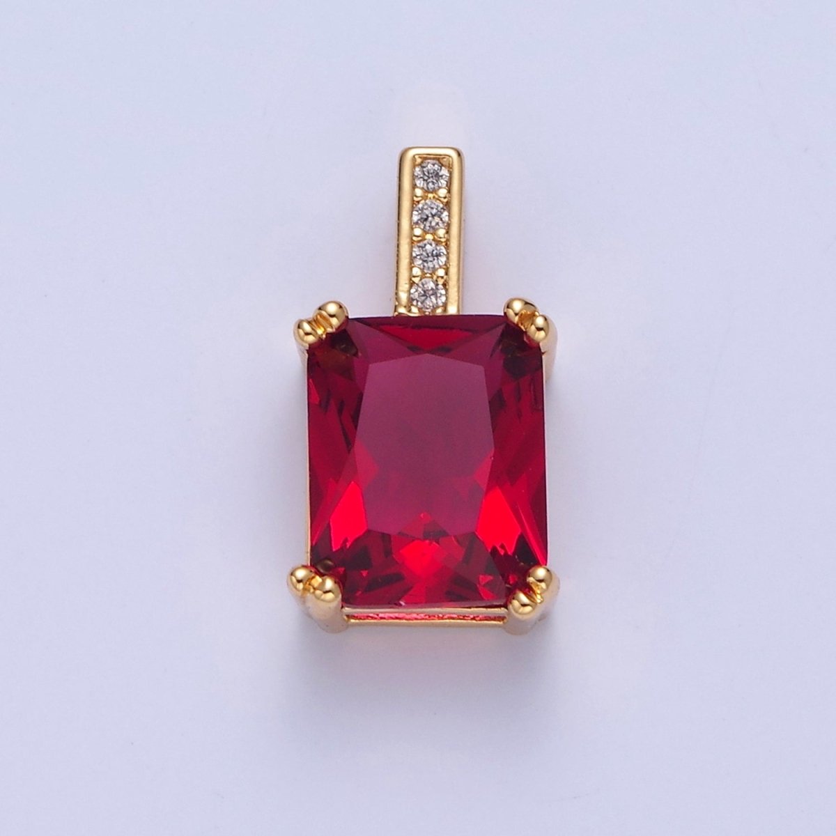 Baguette Cubic Zirconia Pendant, Solitaire 24K Gold Filled Charm For Jewelry Necklace Bracelet Making I-261 I-265 I-266 I-268 I-269 I-271 I-282 I-289 - DLUXCA