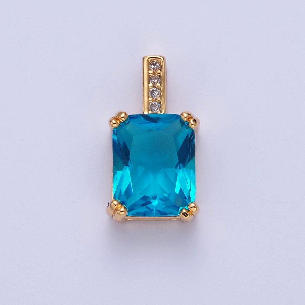 Baguette Cubic Zirconia Pendant, Solitaire 24K Gold Filled Charm For Jewelry Necklace Bracelet Making I-261 I-265 I-266 I-268 I-269 I-271 I-282 I-289 - DLUXCA