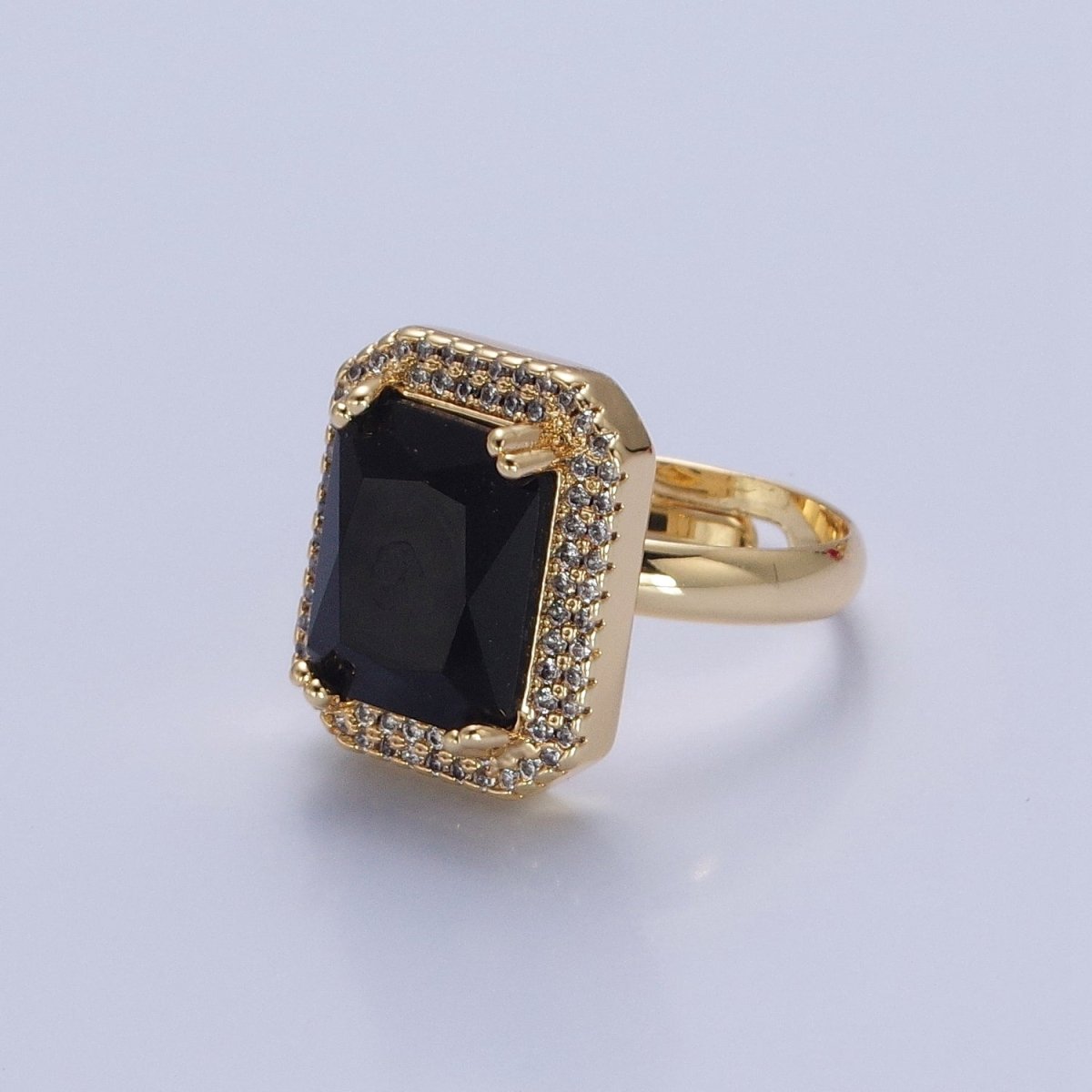 Baguette Cubic Zirconia Ring, Clear CZ Micro Pave Statement Ring O-2256 ~ O-2261 - DLUXCA