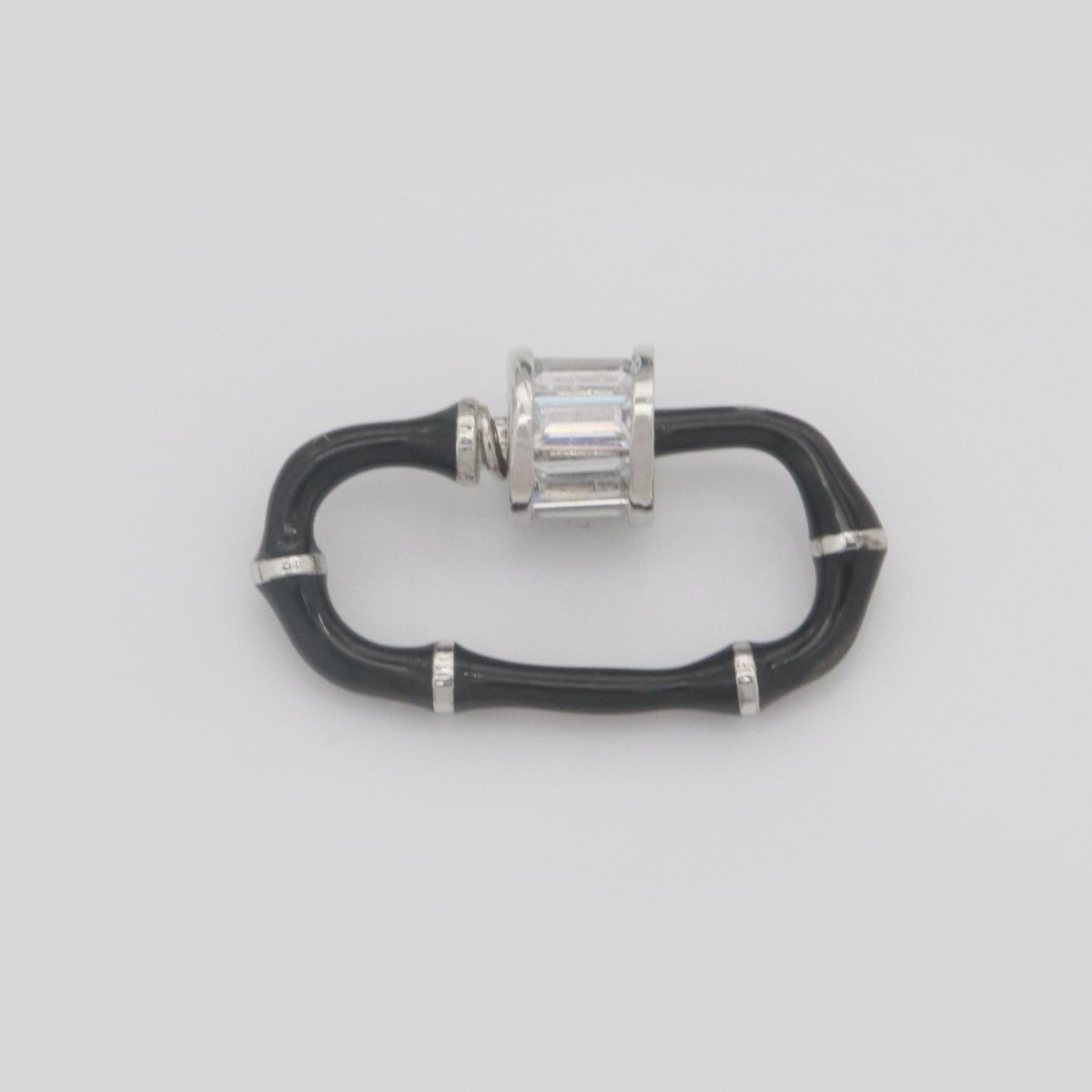 Baguette Oval Enamel Clasps, Color Oval Clasps, CZ Screw Lock Enamel Link Connector L-518~L-529 - DLUXCA