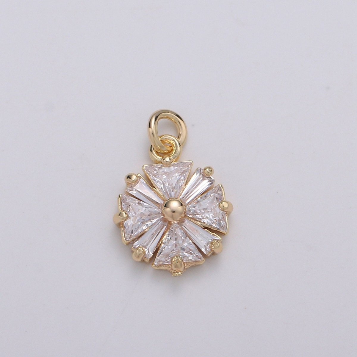 Baguette Star Charms, Cubic Zirconia Charms, Gold Etoile Charm, Vane Necklace Pendant Bracelet Charms Star Celestial Jewelry E-562 - DLUXCA