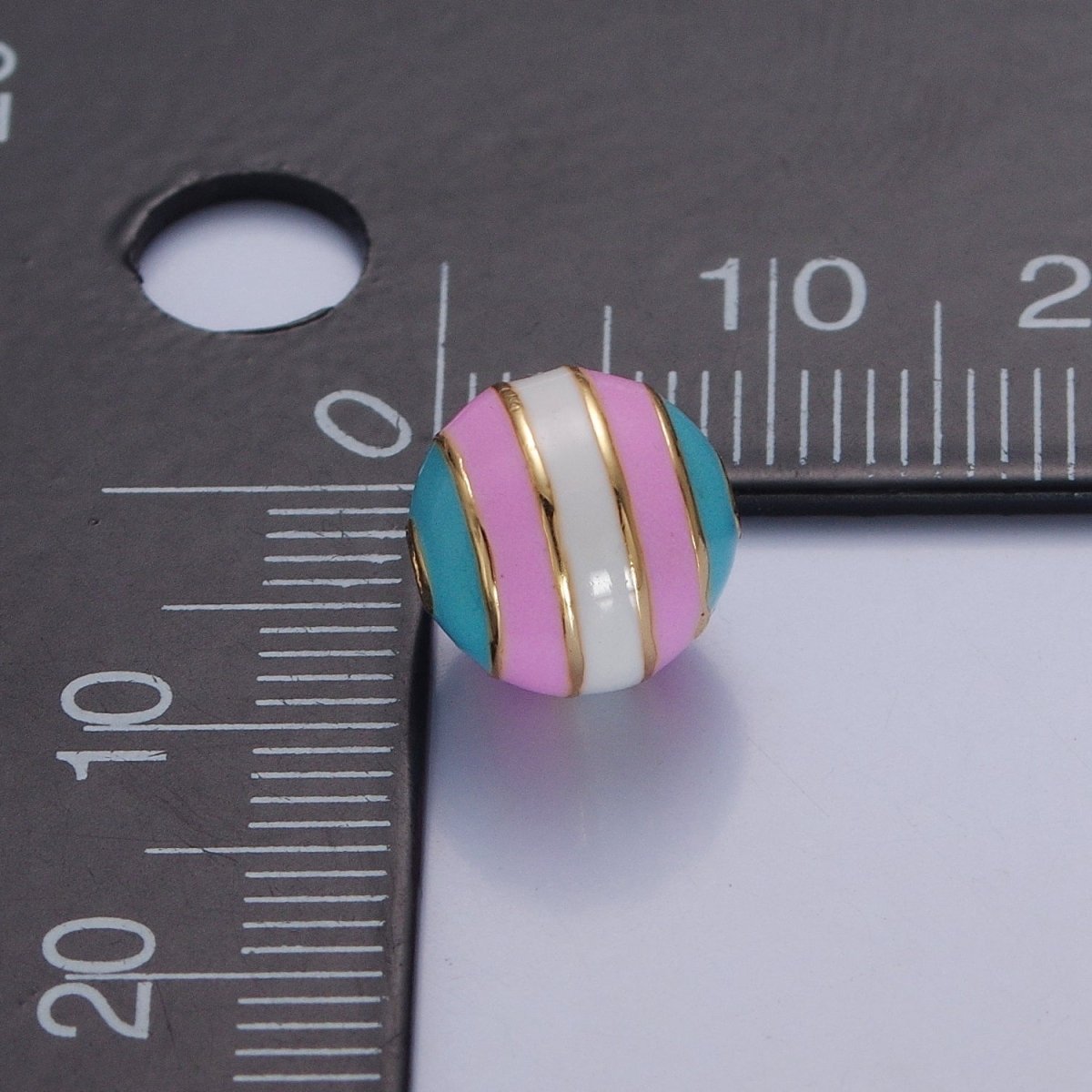 Ball Pride Flag Bead LGBTQ Pendant 14k Gold Filled 10mm Round Bead Trans Gay Pansexual Nonbinary Non Binary Bisexual Asexual B-342 B-428 B-434 B-440 B-441 - DLUXCA