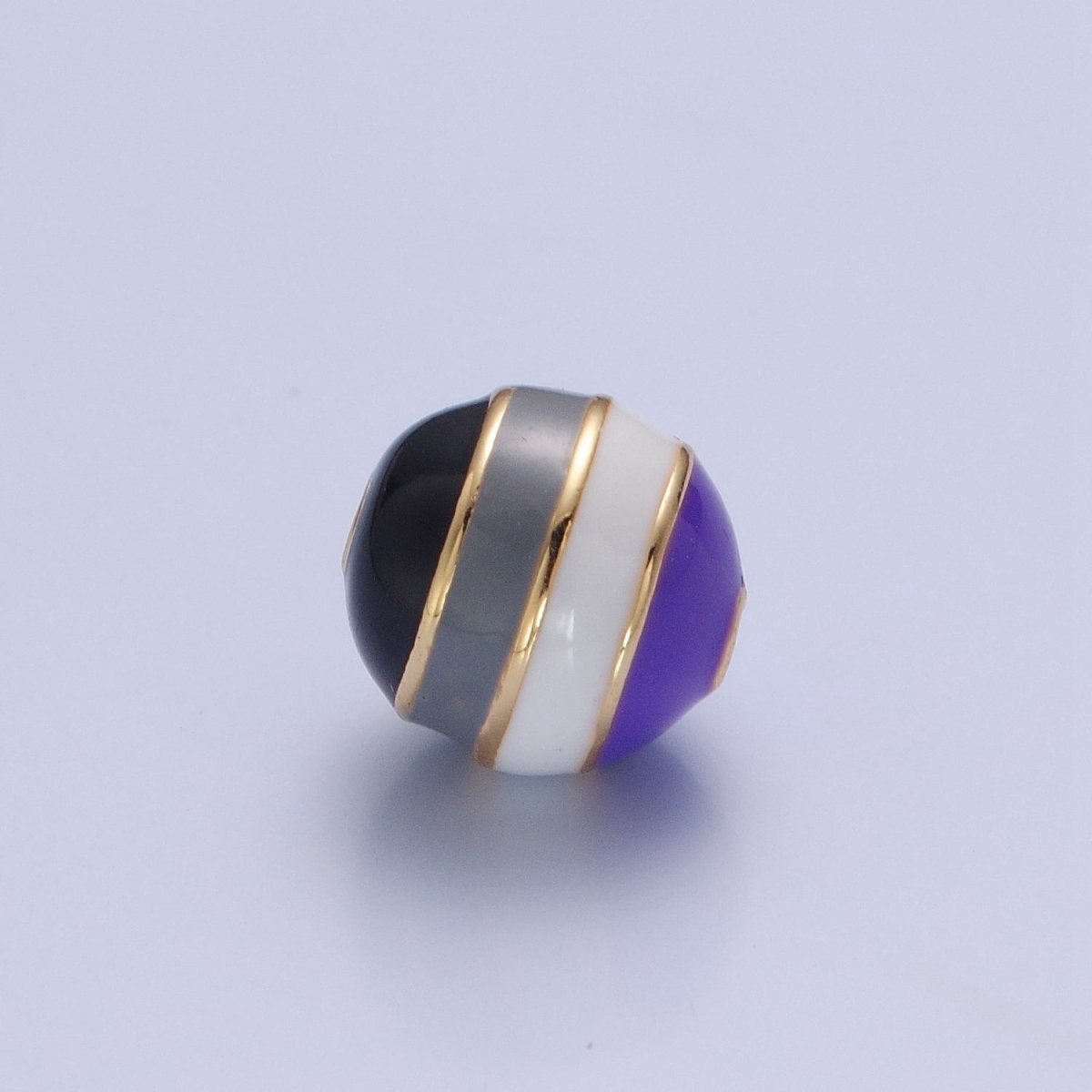 Ball Pride Flag Bead LGBTQ Pendant 14k Gold Filled 10mm Round Bead Trans Gay Pansexual Nonbinary Non Binary Bisexual Asexual B-342 B-428 B-434 B-440 B-441 - DLUXCA