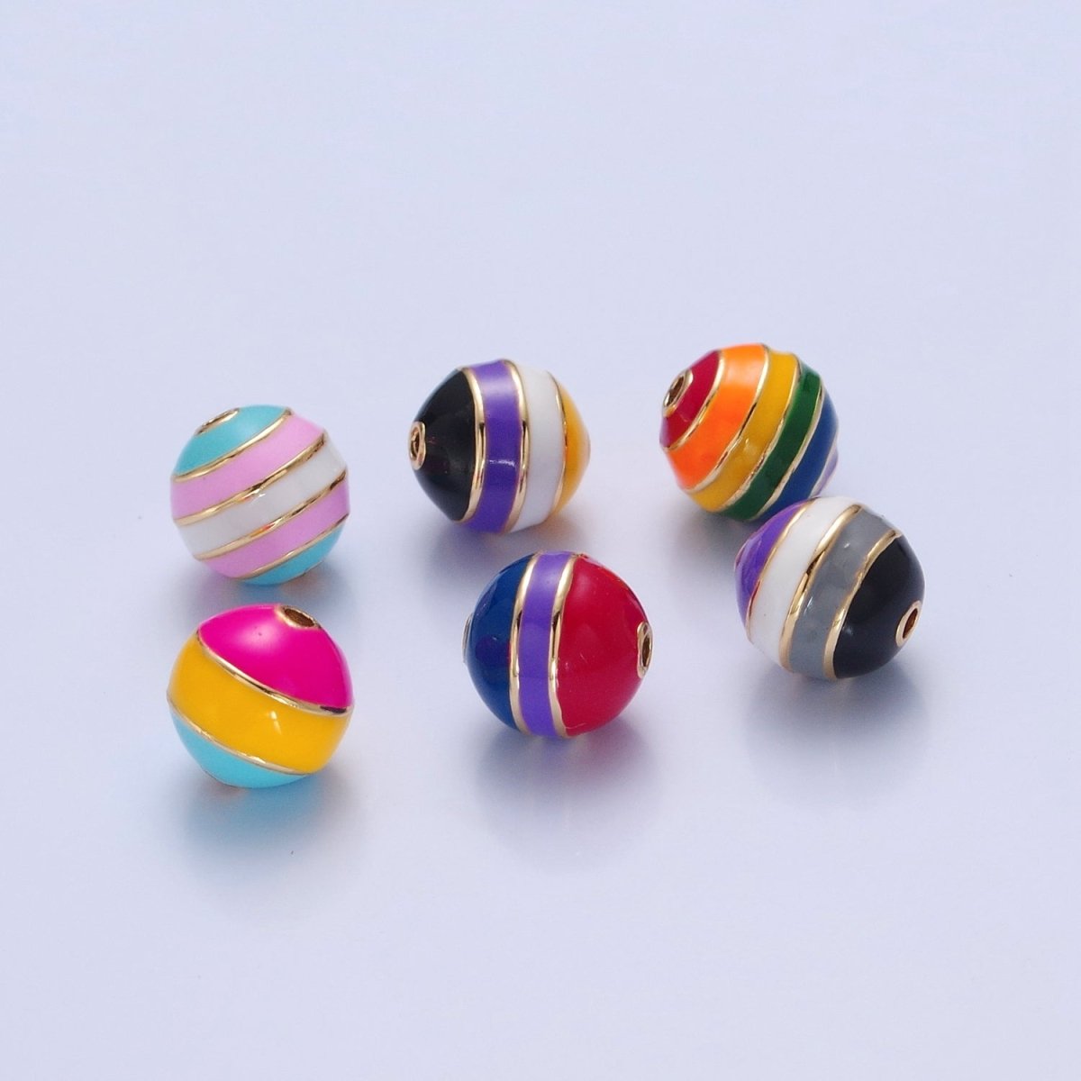 Ball Pride Flag Bead LGBTQ Pendant 14k Gold Filled 10mm Round Bead Trans Gay Pansexual Nonbinary Non Binary Bisexual Asexual B-342 B-428 B-434 B-440 B-441 - DLUXCA