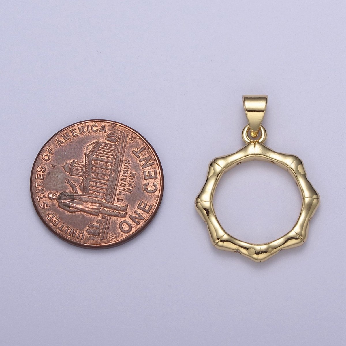 Bamboo Circle Charm Pendant for Necklace Bracelet Supply H-490 - DLUXCA