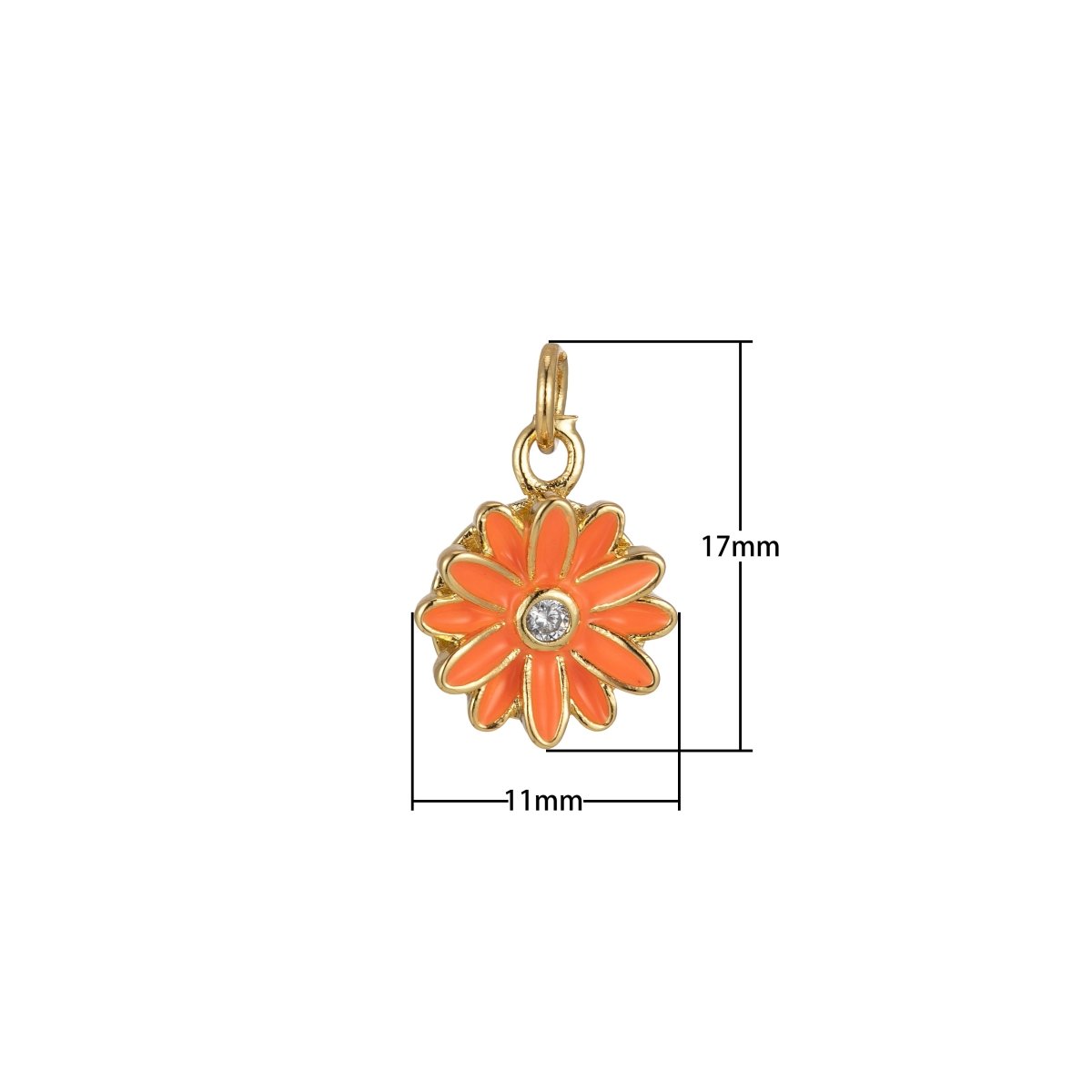 Barbiecore Charm Y2K Gold Filled Daisy Charm Enamel Flower Pendant Floral Charm Colorful Jewelry Inspired M-212-M-219 - DLUXCA