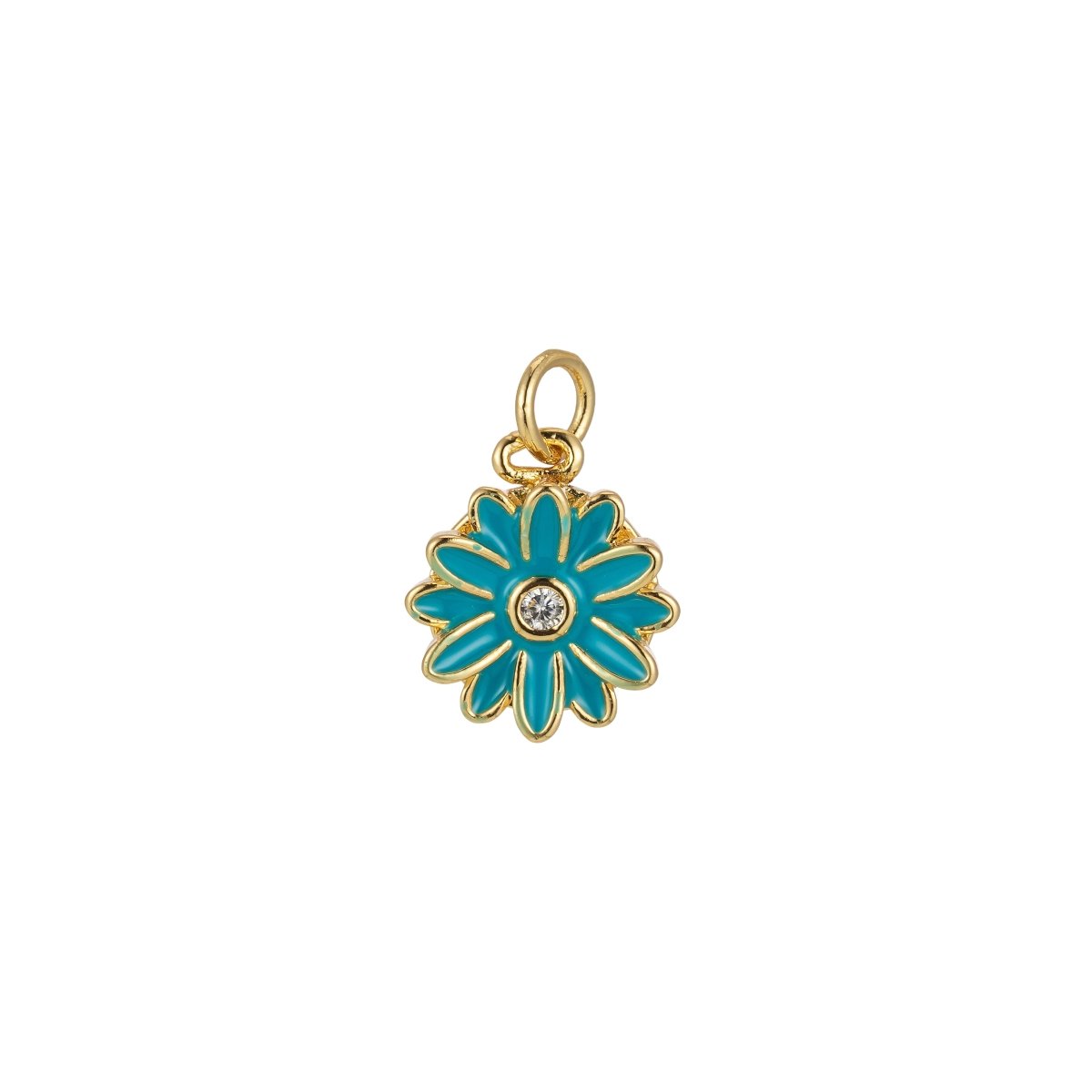 Barbiecore Charm Y2K Gold Filled Daisy Charm Enamel Flower Pendant Floral Charm Colorful Jewelry Inspired M-212-M-219 - DLUXCA