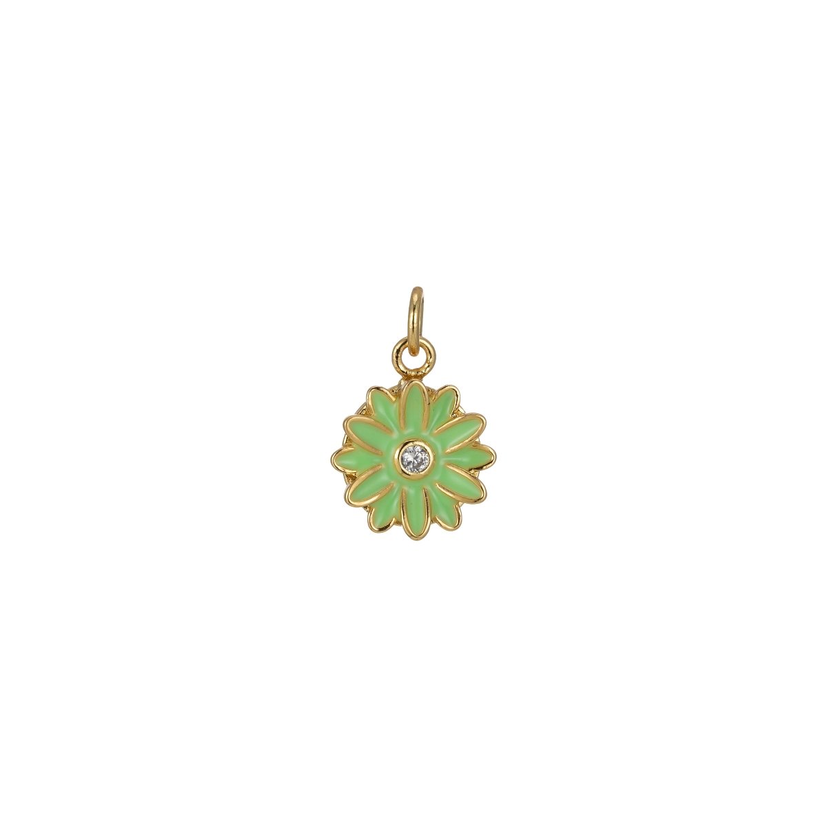 Barbiecore Charm Y2K Gold Filled Daisy Charm Enamel Flower Pendant Floral Charm Colorful Jewelry Inspired M-212-M-219 - DLUXCA