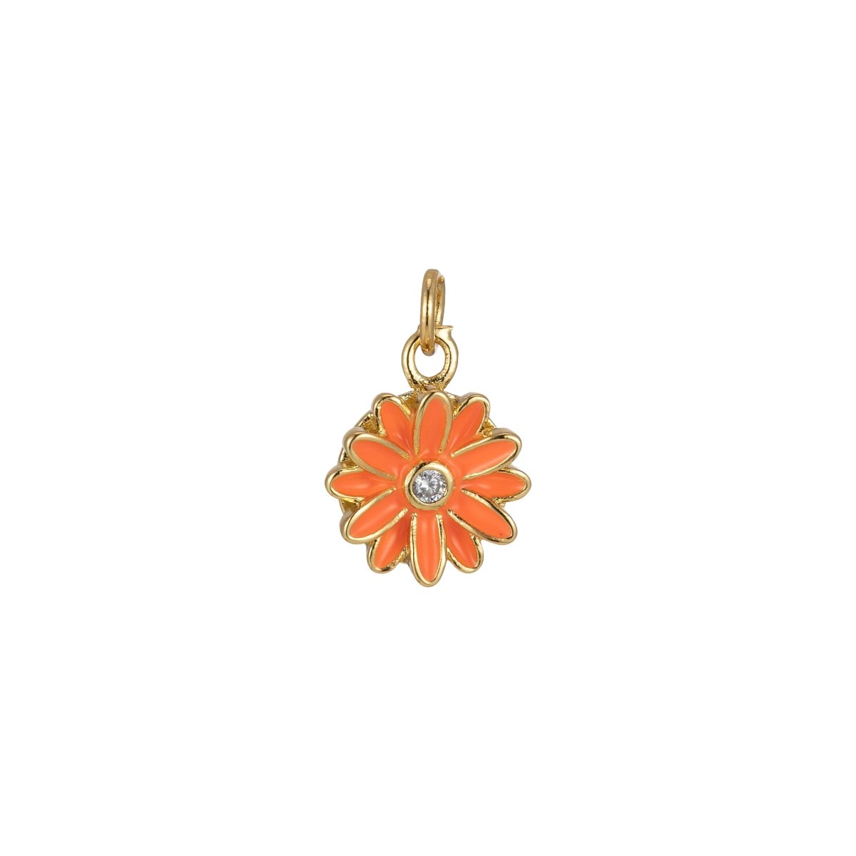 Barbiecore Charm Y2K Gold Filled Daisy Charm Enamel Flower Pendant Floral Charm Colorful Jewelry Inspired M-212-M-219 - DLUXCA