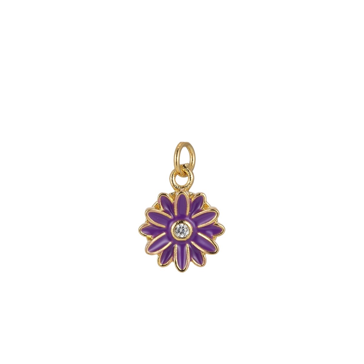Barbiecore Charm Y2K Gold Filled Daisy Charm Enamel Flower Pendant Floral Charm Colorful Jewelry Inspired M-212-M-219 - DLUXCA