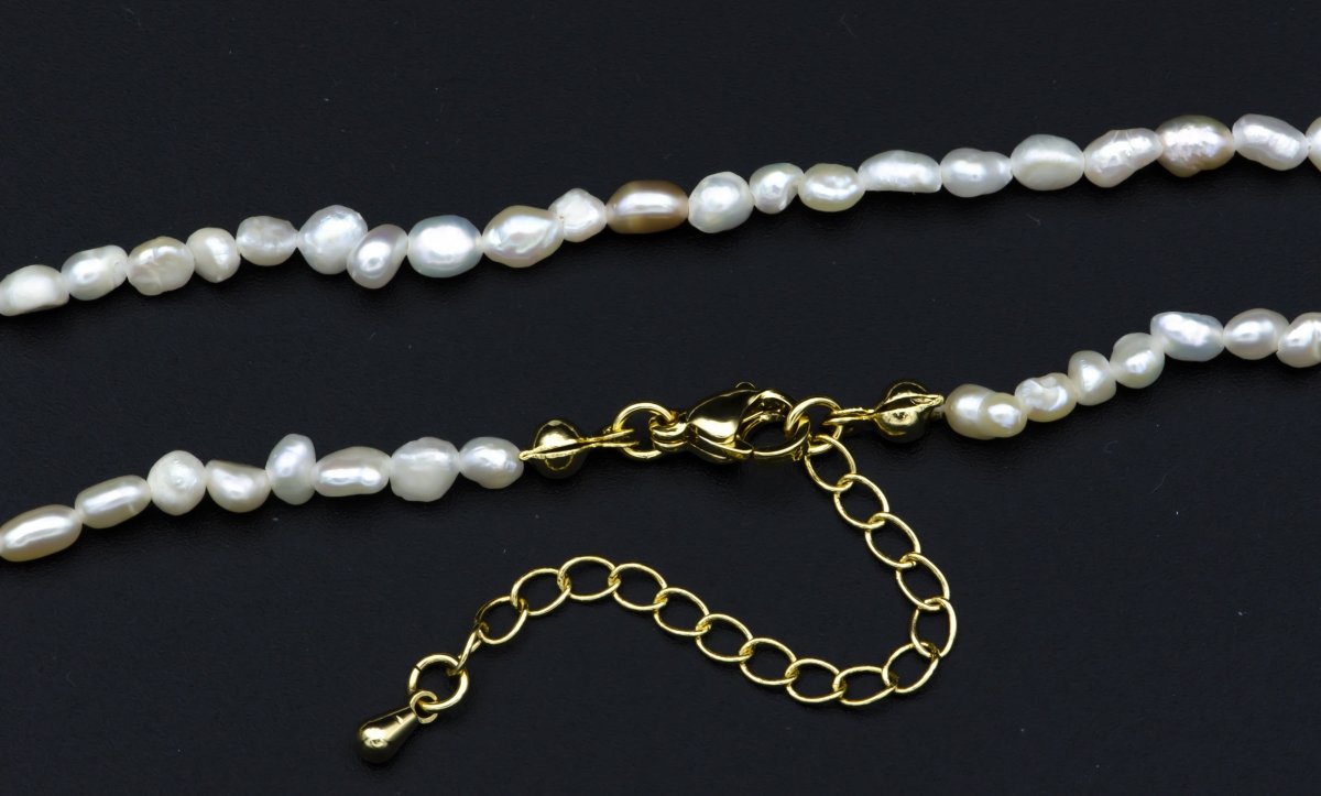 Baroque Freshwater Seed Necklace, Layering Necklace, Pearl Necklace, Beaded Necklace, Dainty Necklace Wedding Jewelry Christmas Gift | WA-512 Clearance Pricing - DLUXCA