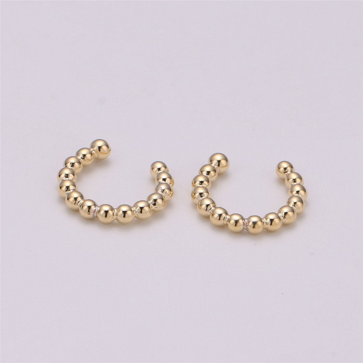 Beaded Ear Cuff, No Piercing Ear Cuff, Minimalist Ear Wrap, Gold Filled Cuff Earring, Huggie Earring fake helix piercing • cartilage cuff K-113 - DLUXCA