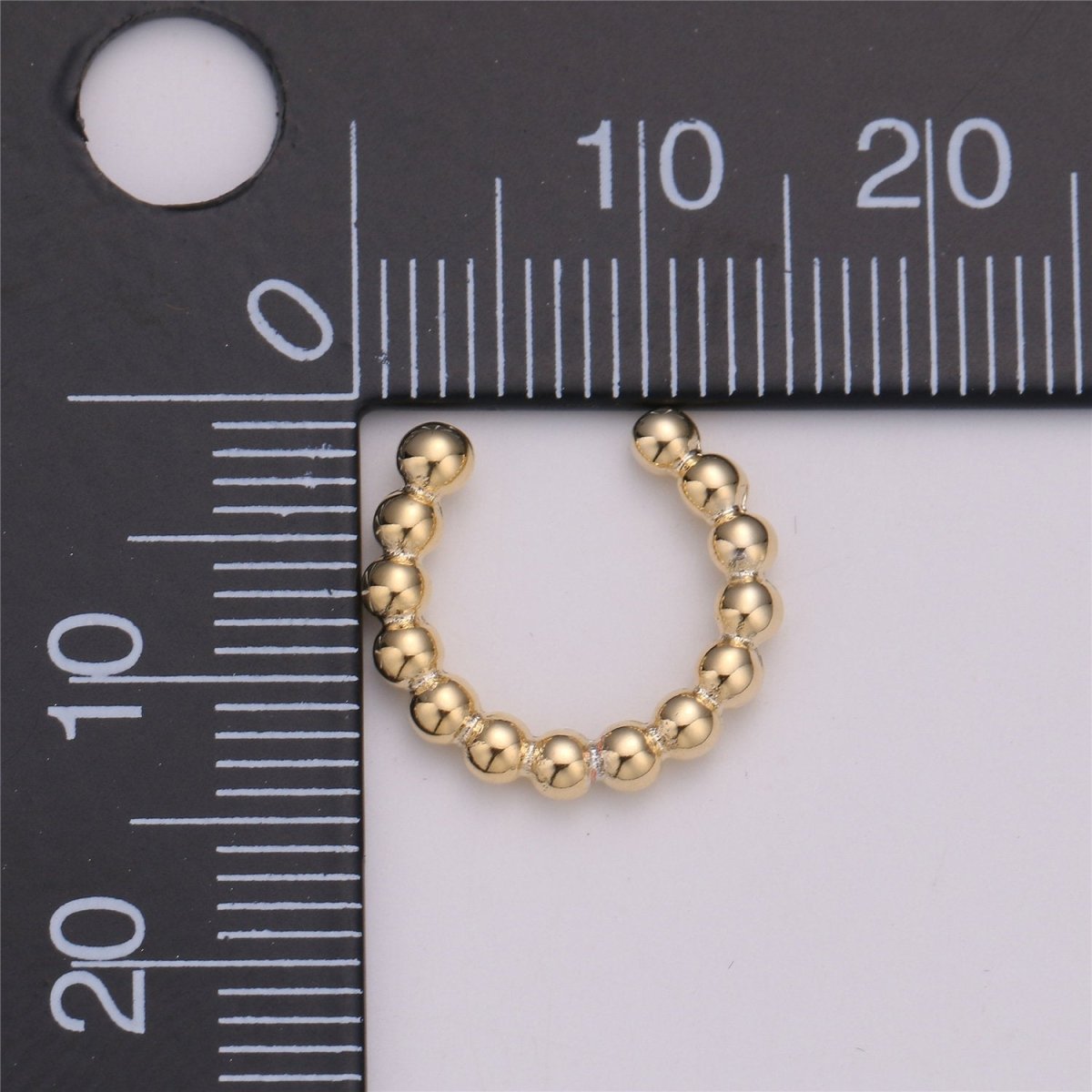 Beaded Ear Cuff, No Piercing Ear Cuff, Minimalist Ear Wrap, Gold Filled Cuff Earring, Huggie Earring fake helix piercing • cartilage cuff K-113 - DLUXCA