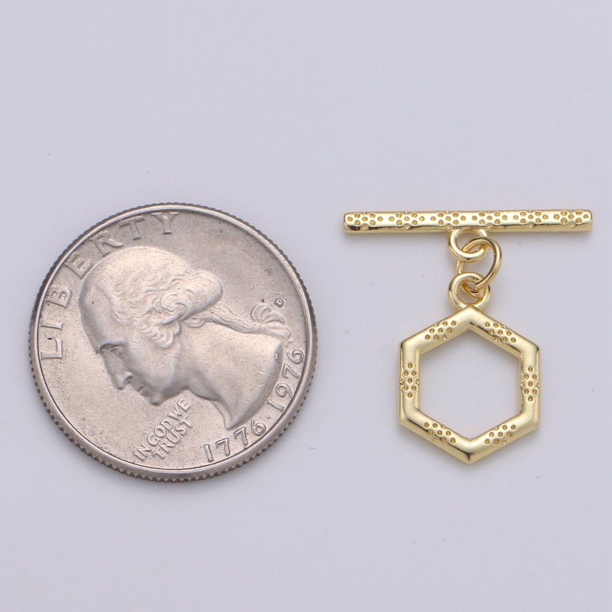 Bee hive Toggle Clasp, 24K Gold Filled Toggle Clasps - Unique OT Clasp Hexagon Geometric Clasp for geometric Jewelry Supply L-090 L-093 L-094 L-095 - DLUXCA