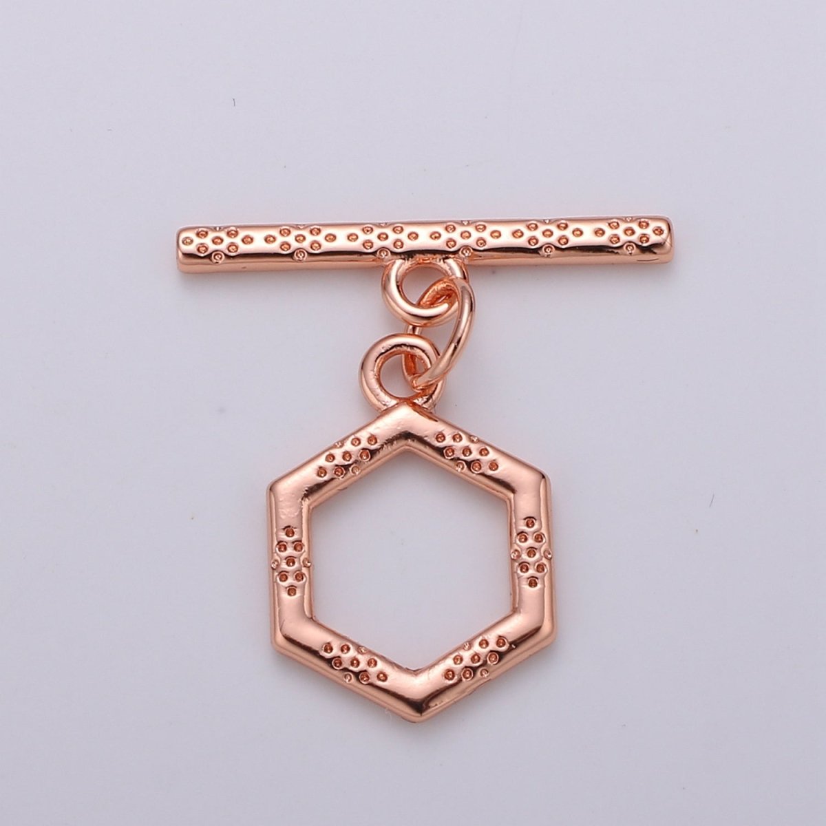 Bee hive Toggle Clasp, 24K Gold Filled Toggle Clasps - Unique OT Clasp Hexagon Geometric Clasp for geometric Jewelry Supply L-090 L-093 L-094 L-095 - DLUXCA